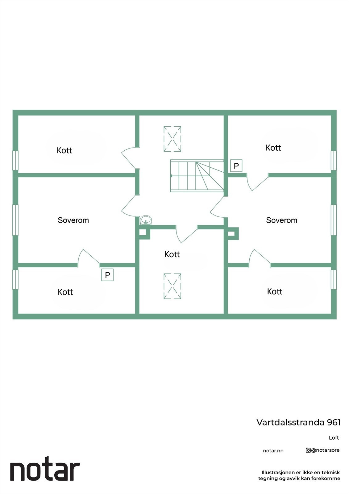 Plantegning loftsetasje Galleribilde