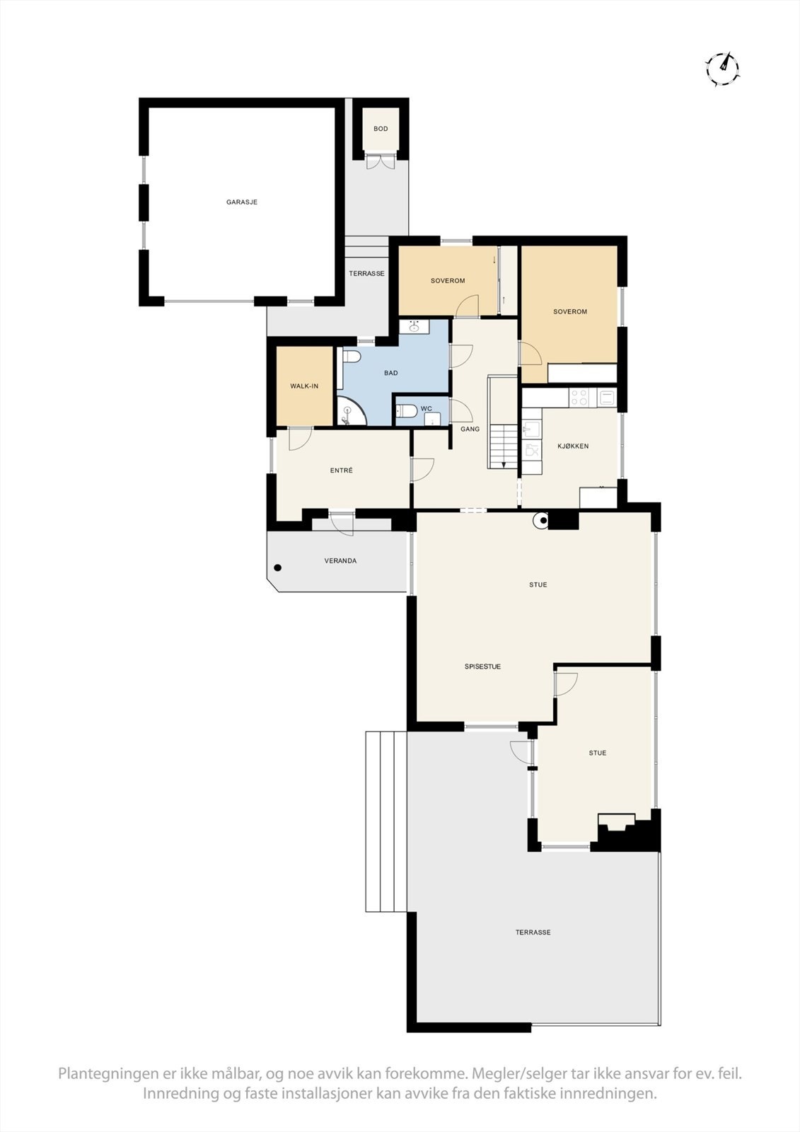 Plantegning av boligens 1. etasje. Galleribilde