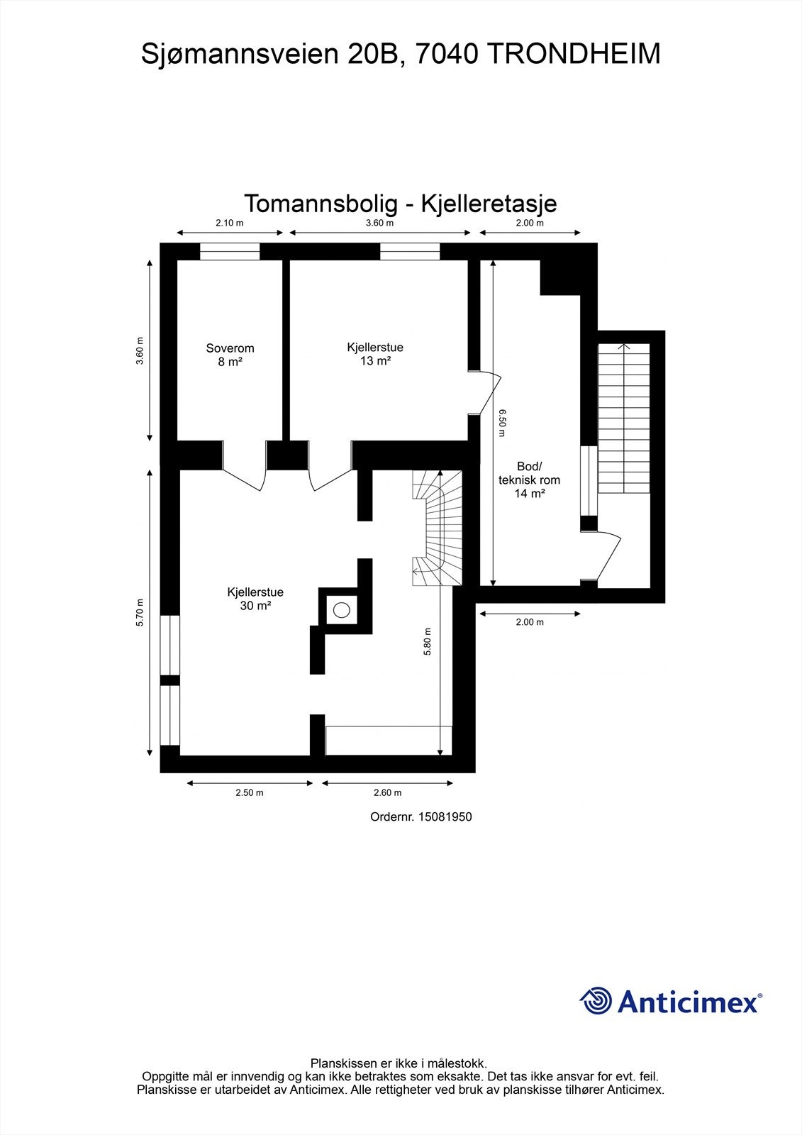 Planskisse kjeller. Galleribilde