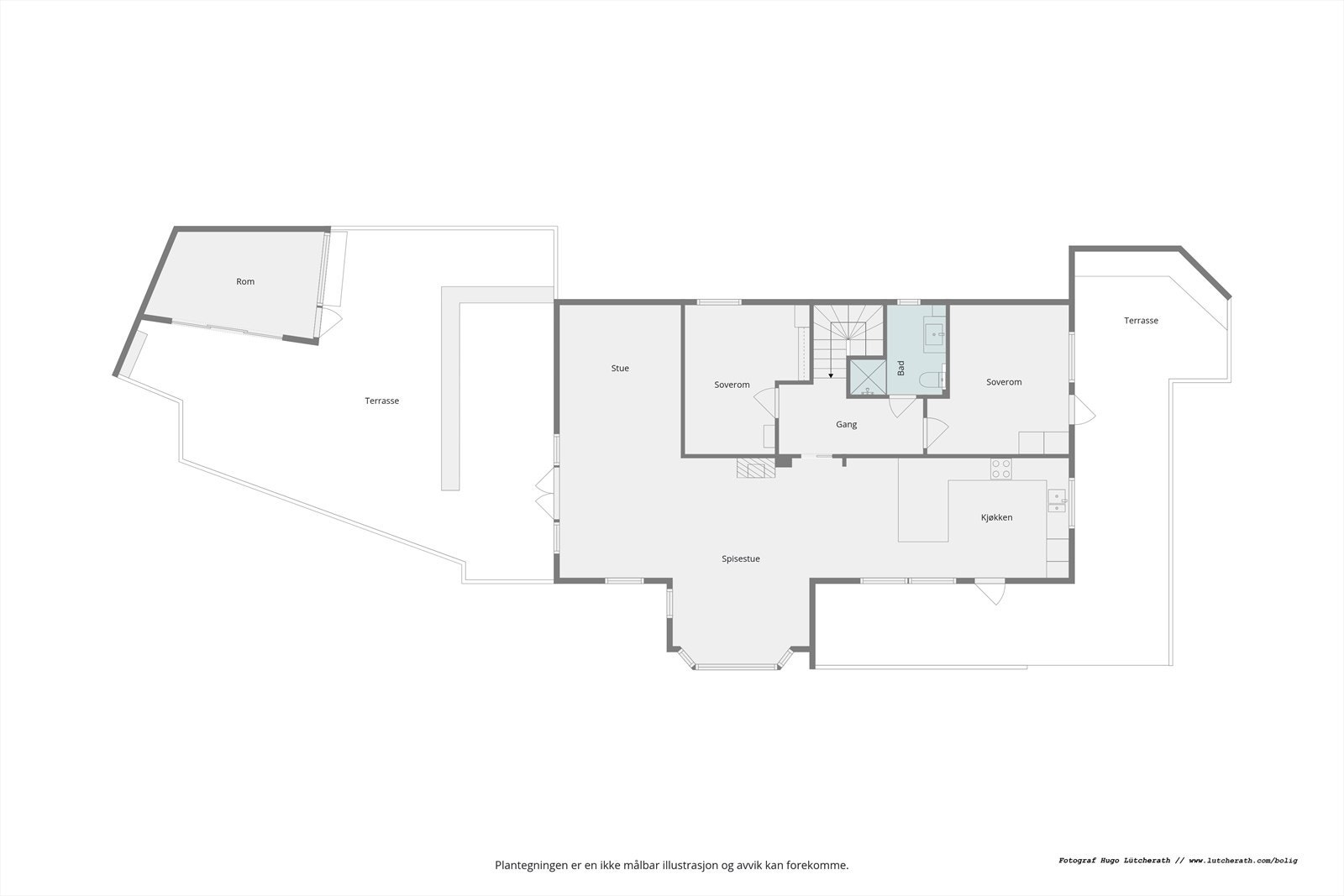 Plantegning hovedetasje. Galleribilde