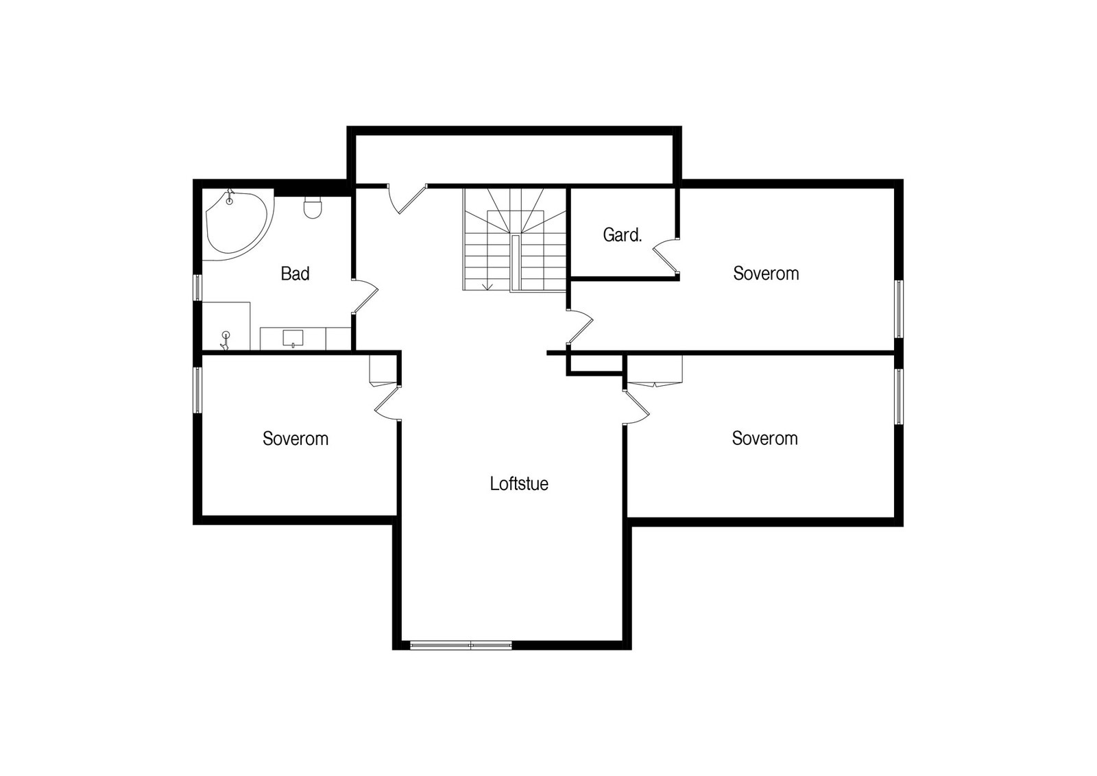 Plantegning loft. Galleribilde