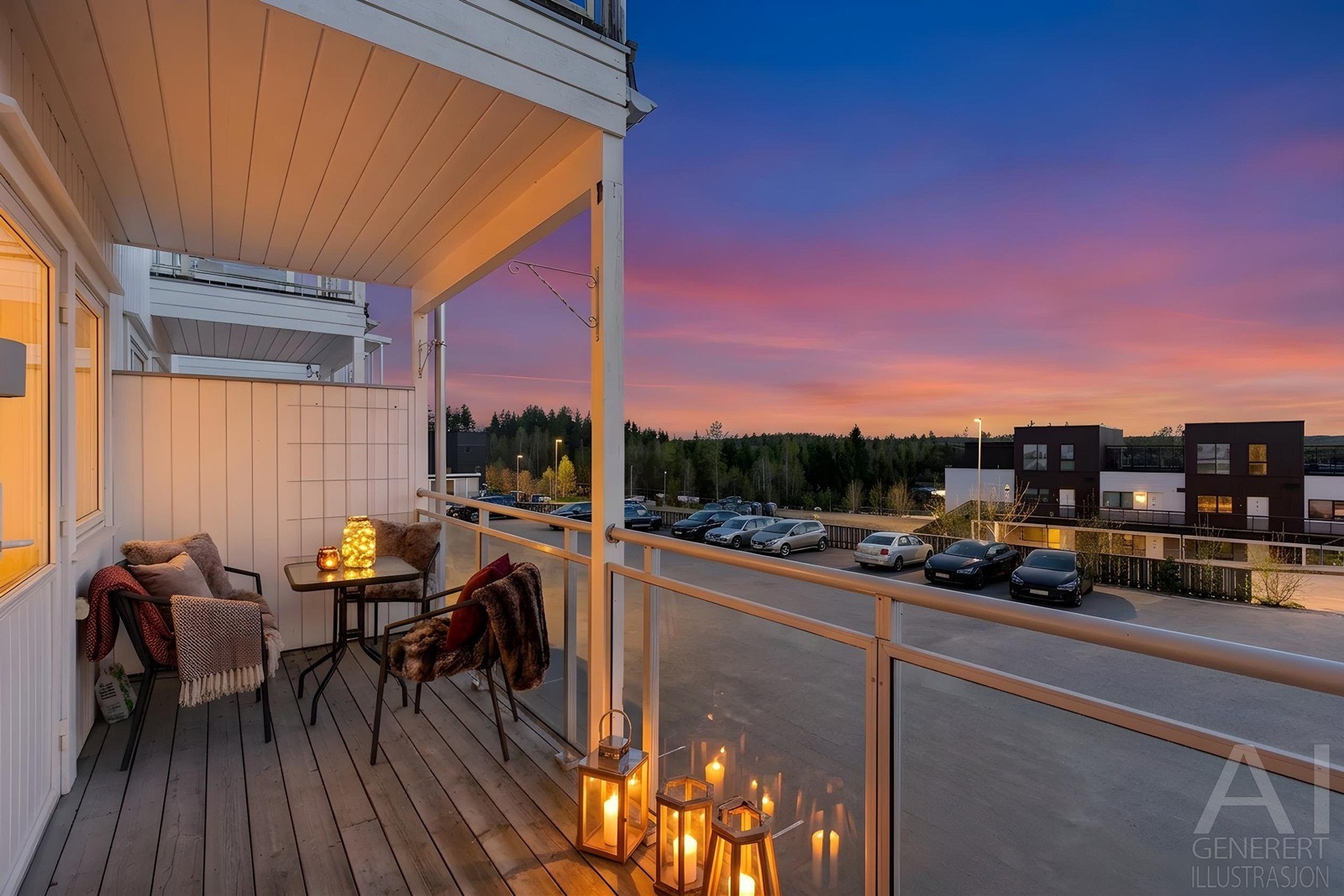 Fra stuen er det adkomst til flott blakong på 8m² Galleribilde