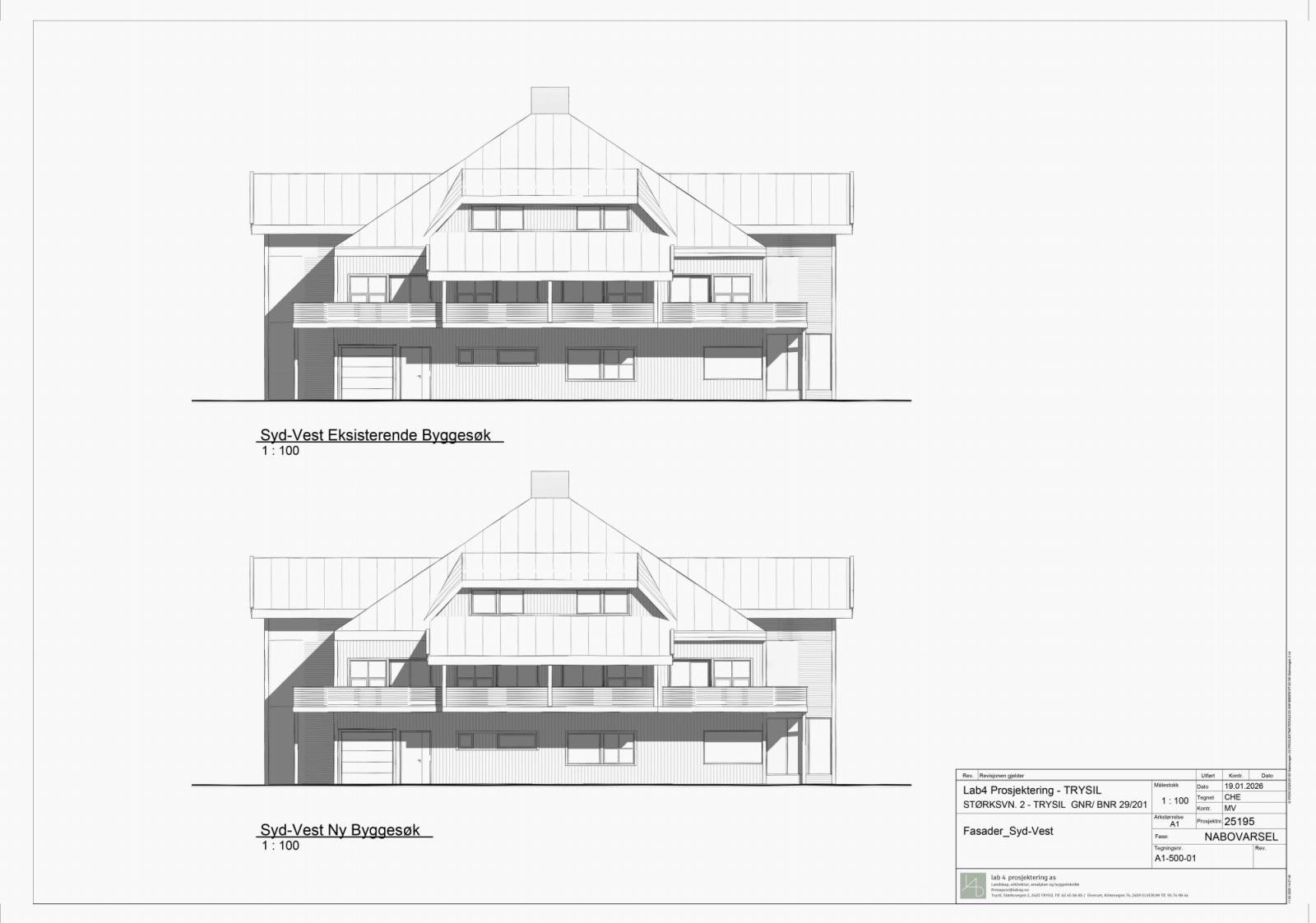 Fasade mot vest Galleribilde