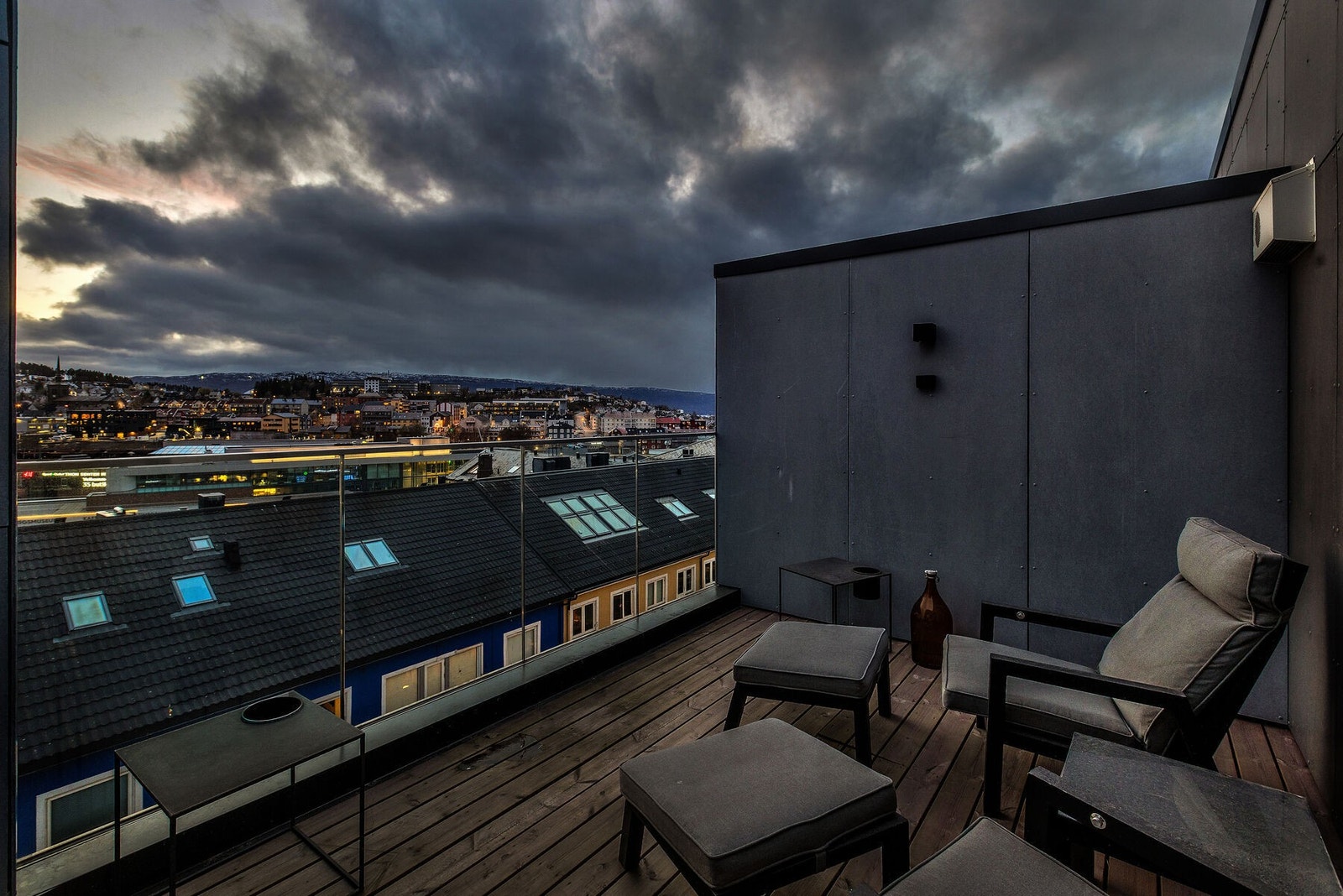 En privat og tilbaketrukket del av den ene takterrassen. Galleribilde