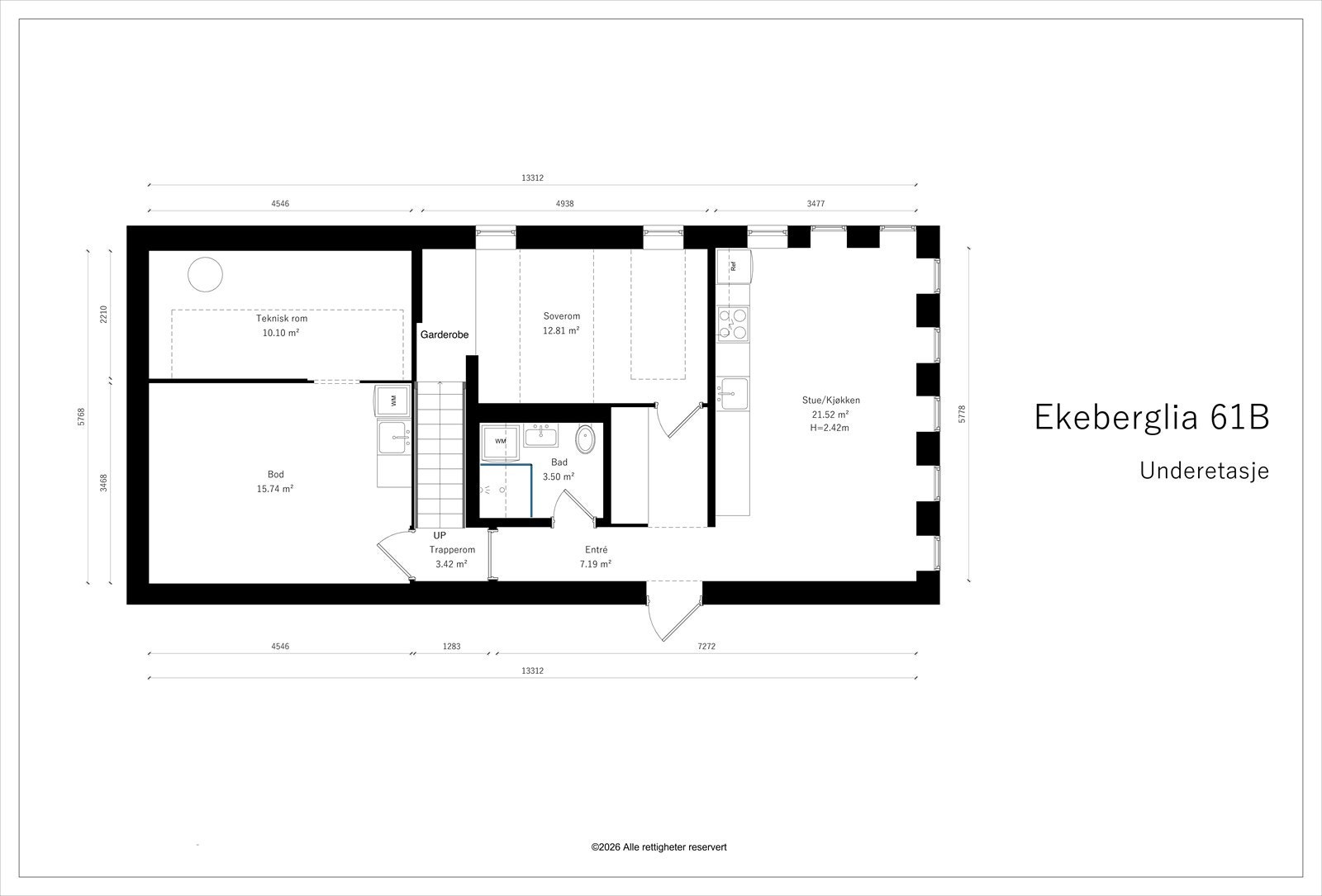 Planskisse u-etasje Galleribilde