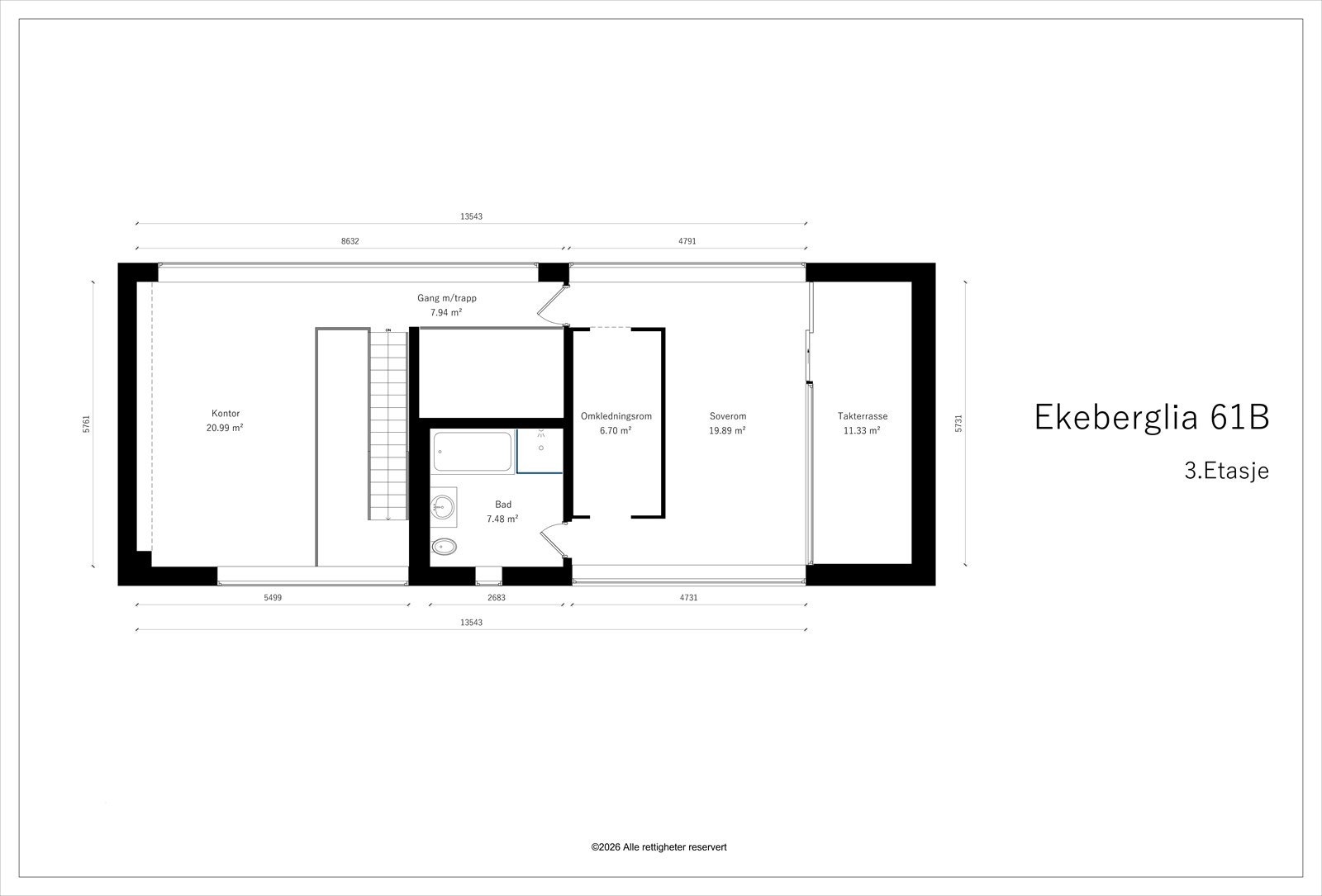 Planskisse 3.etasje Galleribilde