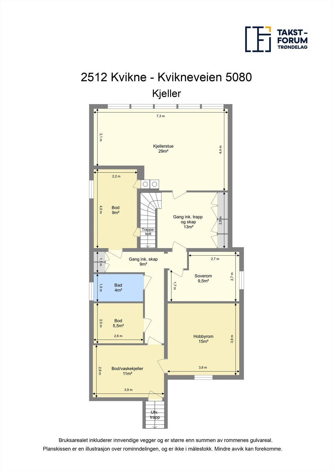 Plantegning kjeller. Galleribilde