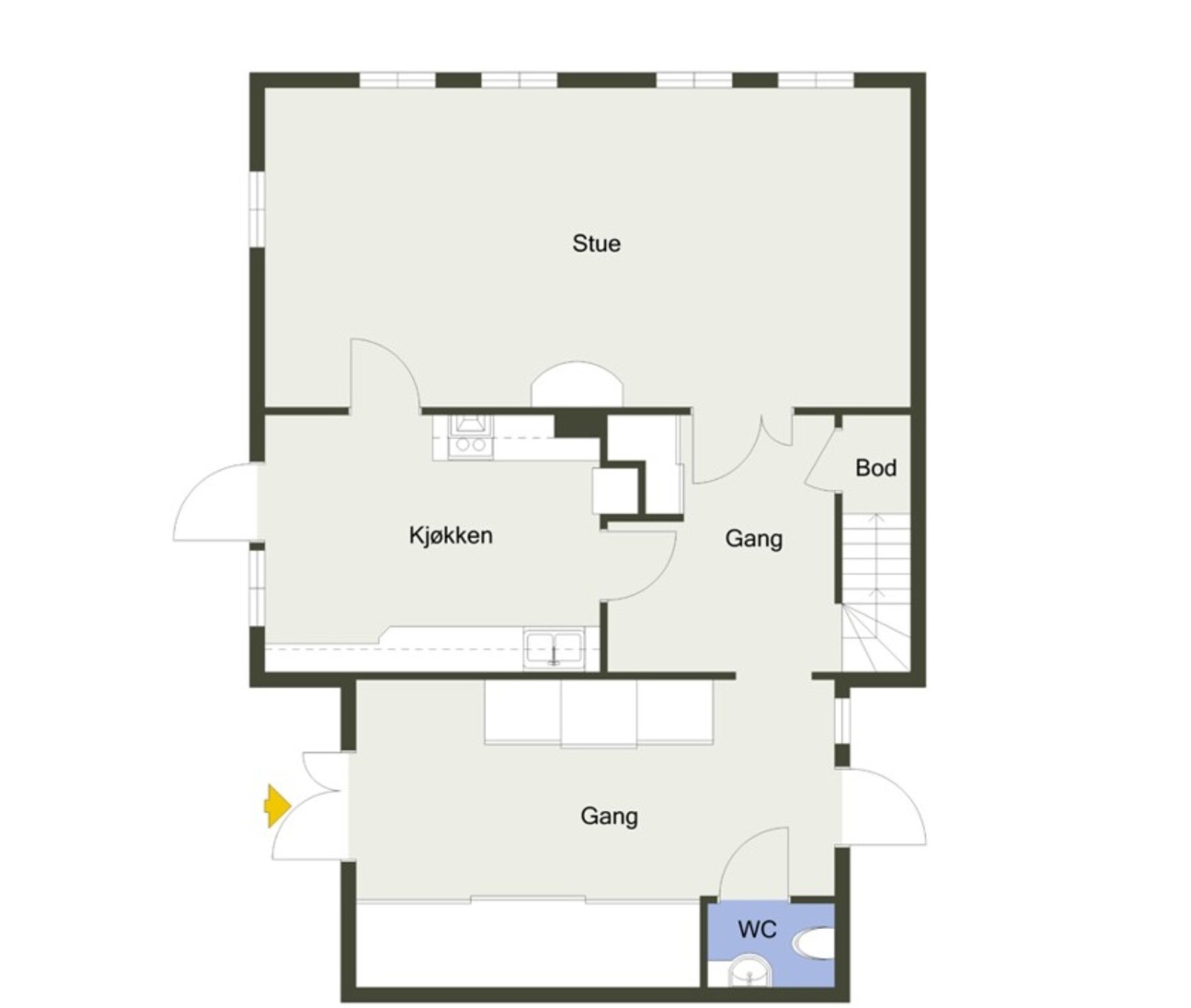 Planskisse 1. etasje Galleribilde