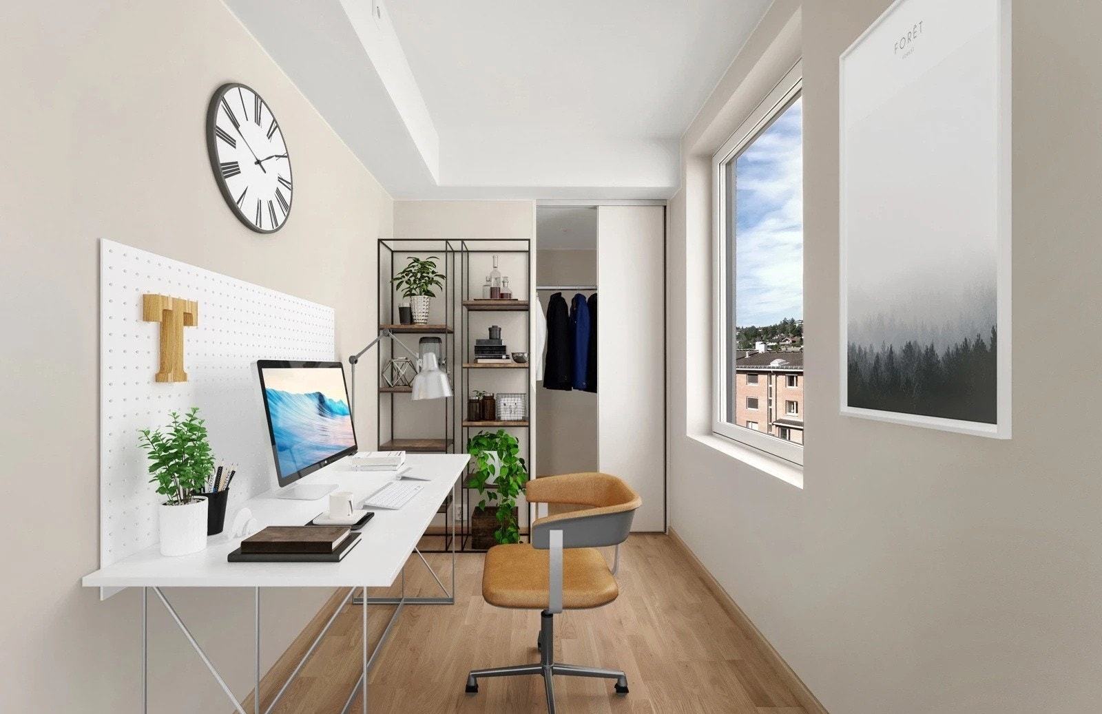 soverom 2 kan ogs benyttes som kontor. Med garderobe Galleribilde