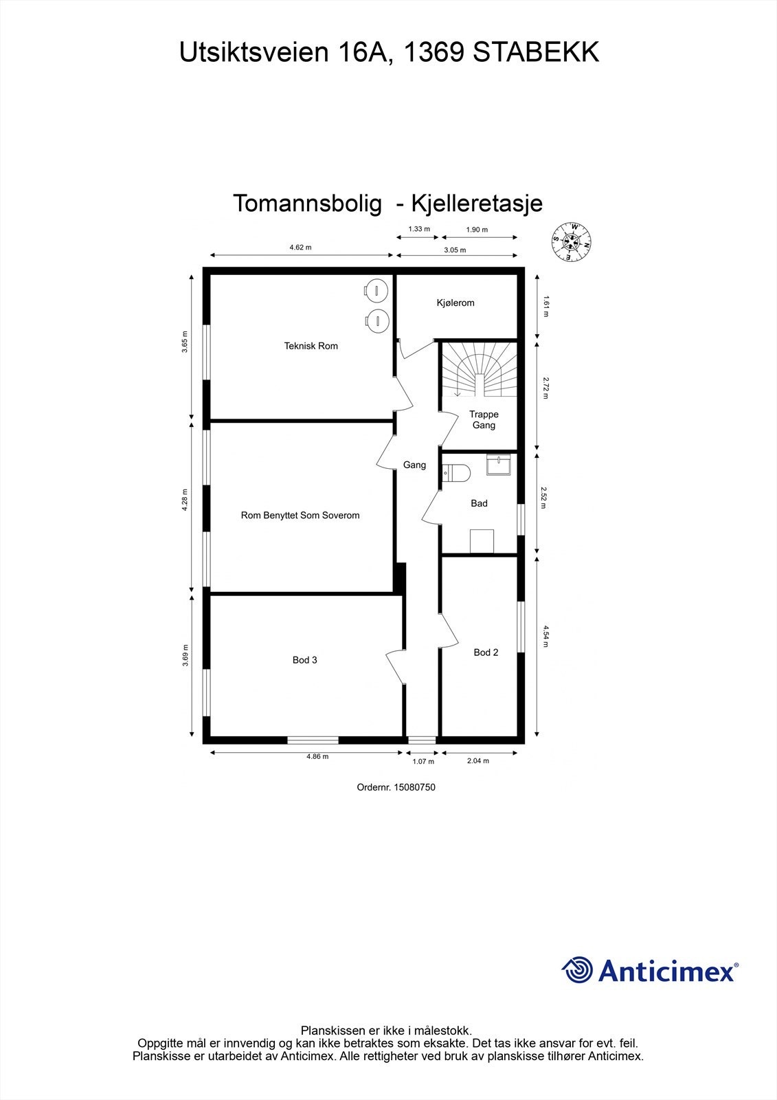 Plantegning kjelleretasje Galleribilde