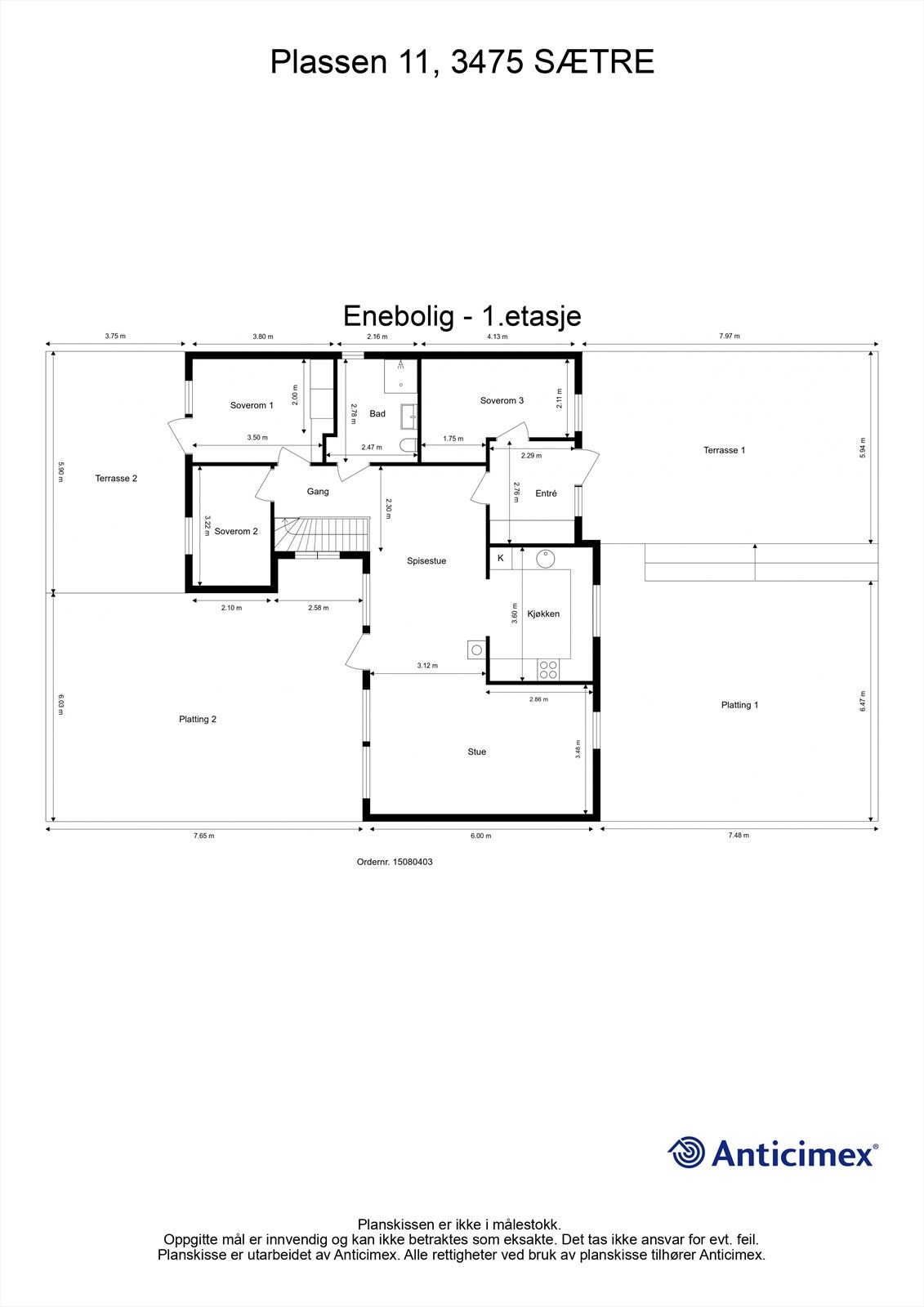 Plantegning 1.etg Galleribilde