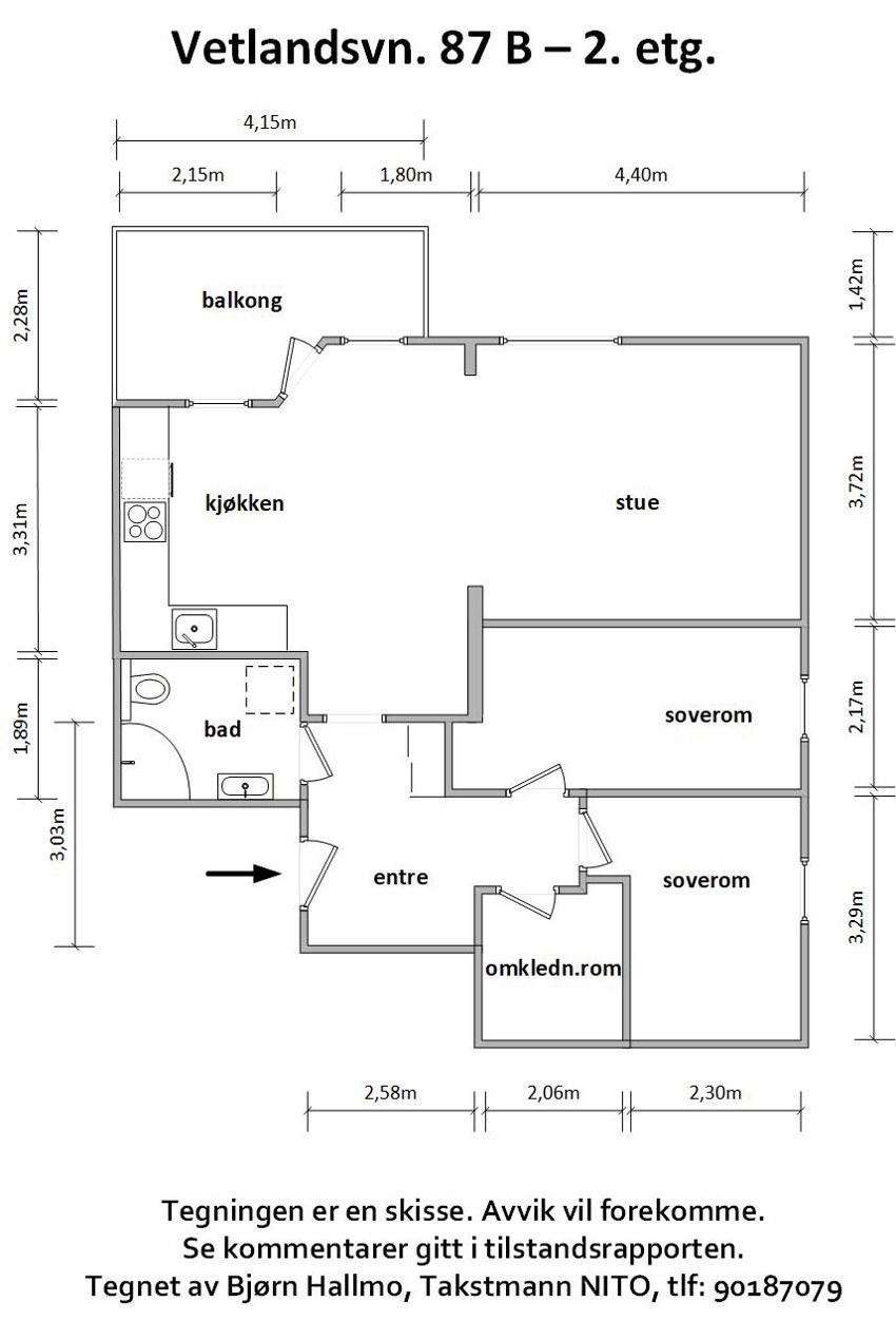 Vetlandsveien 87 B - Tegning Galleribilde