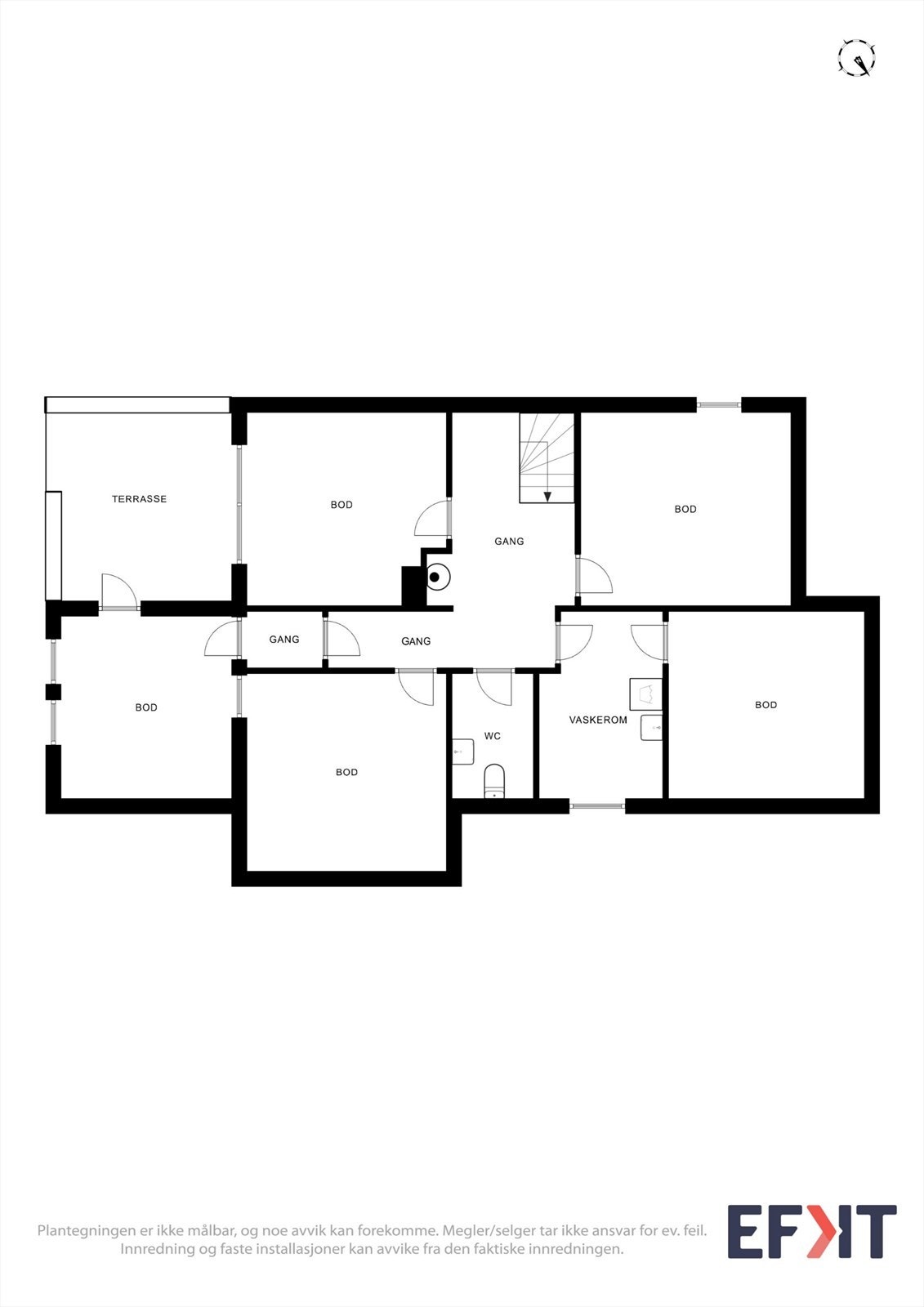 Plantegning for kjelleretasjen i generasjonsdelen. Galleribilde