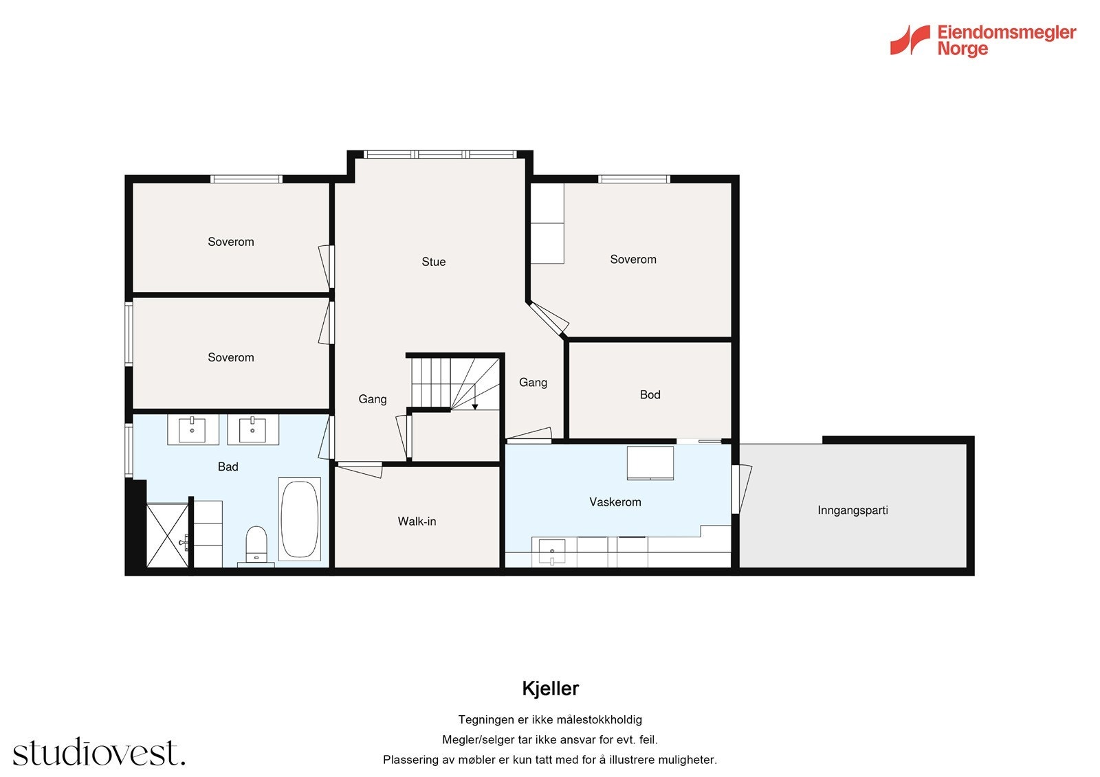 Plantegning 1. etasje Galleribilde