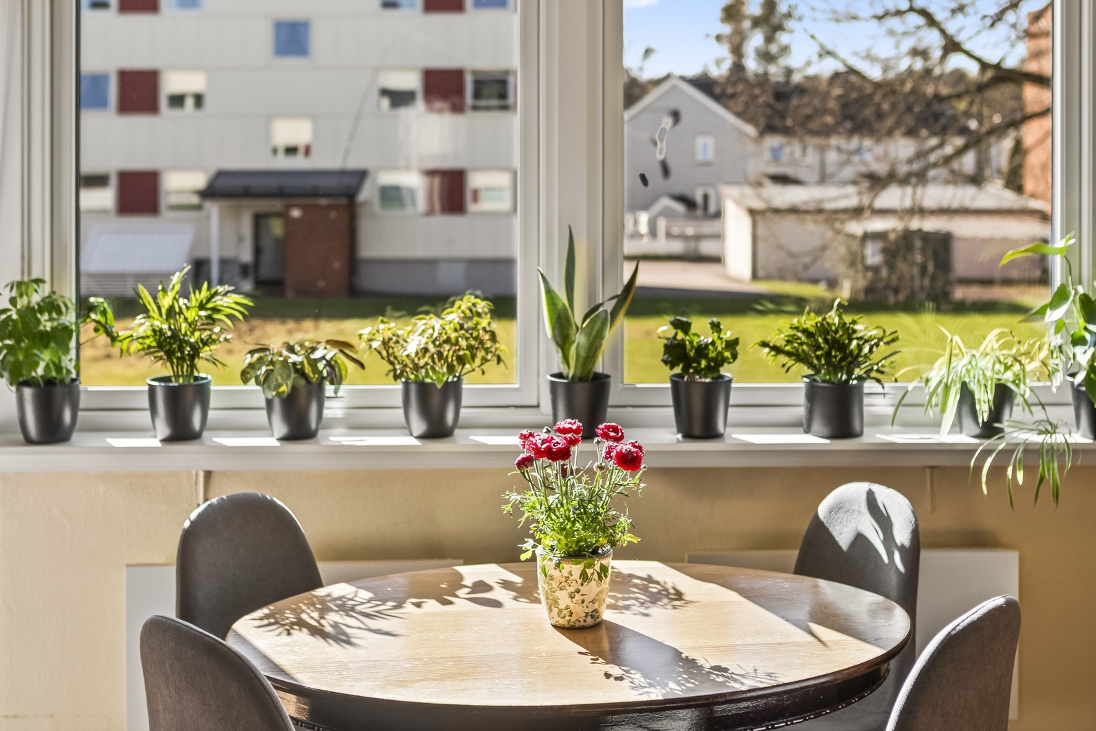 Brede vinduskarmer gir plass til planter og dekor. Galleribilde