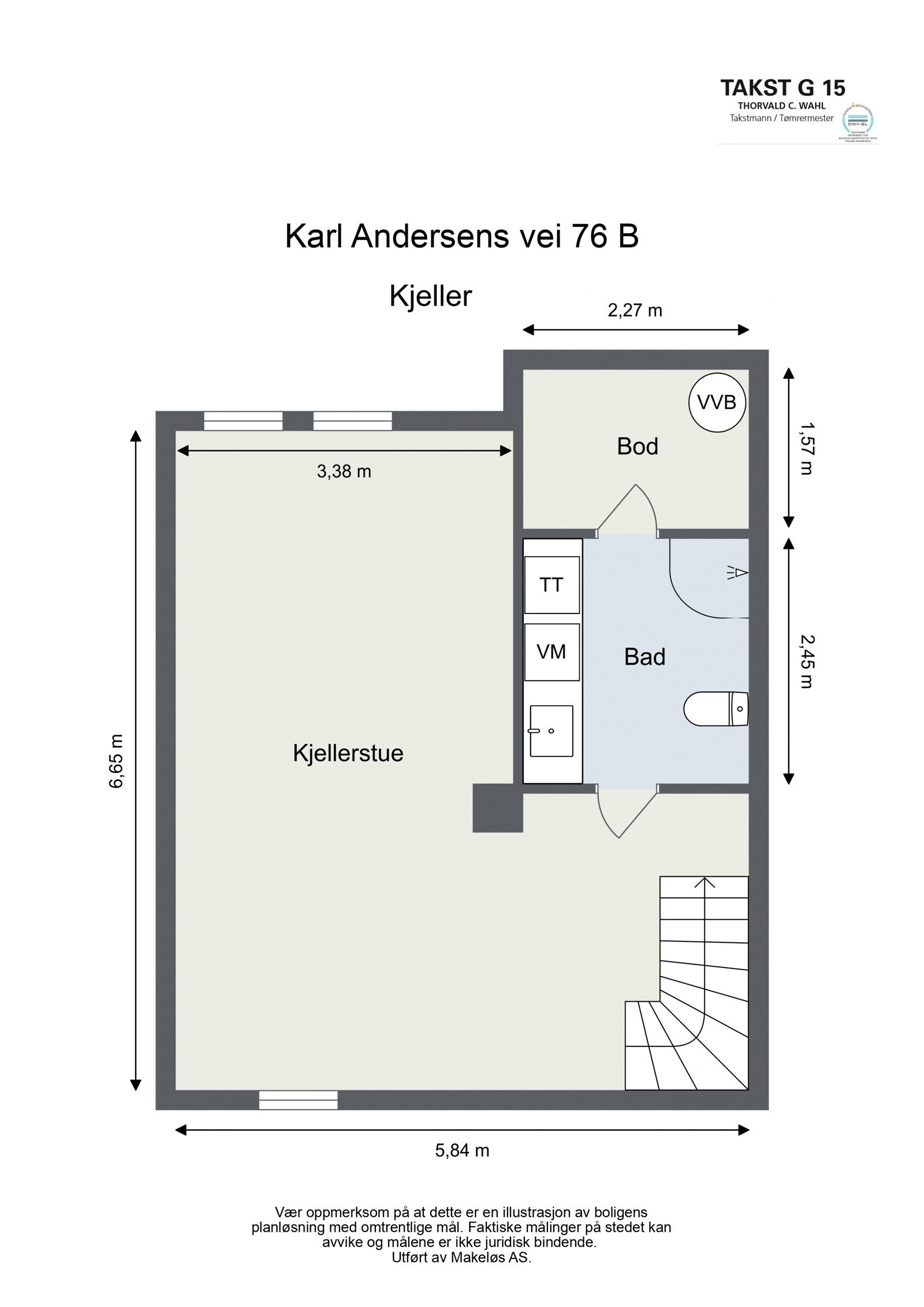 Underetasjen med trapperom, kjellerstue, bad og bod. Ferdigattst på utgravd underetasje fra 1981. Galleribilde