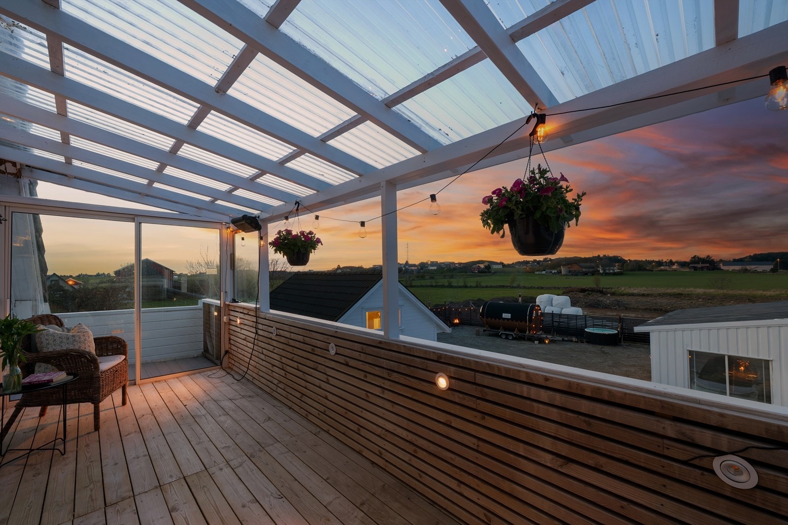 Takterrassen er et perfekt sted å trekke seg tilbake på kvelden. Galleribilde