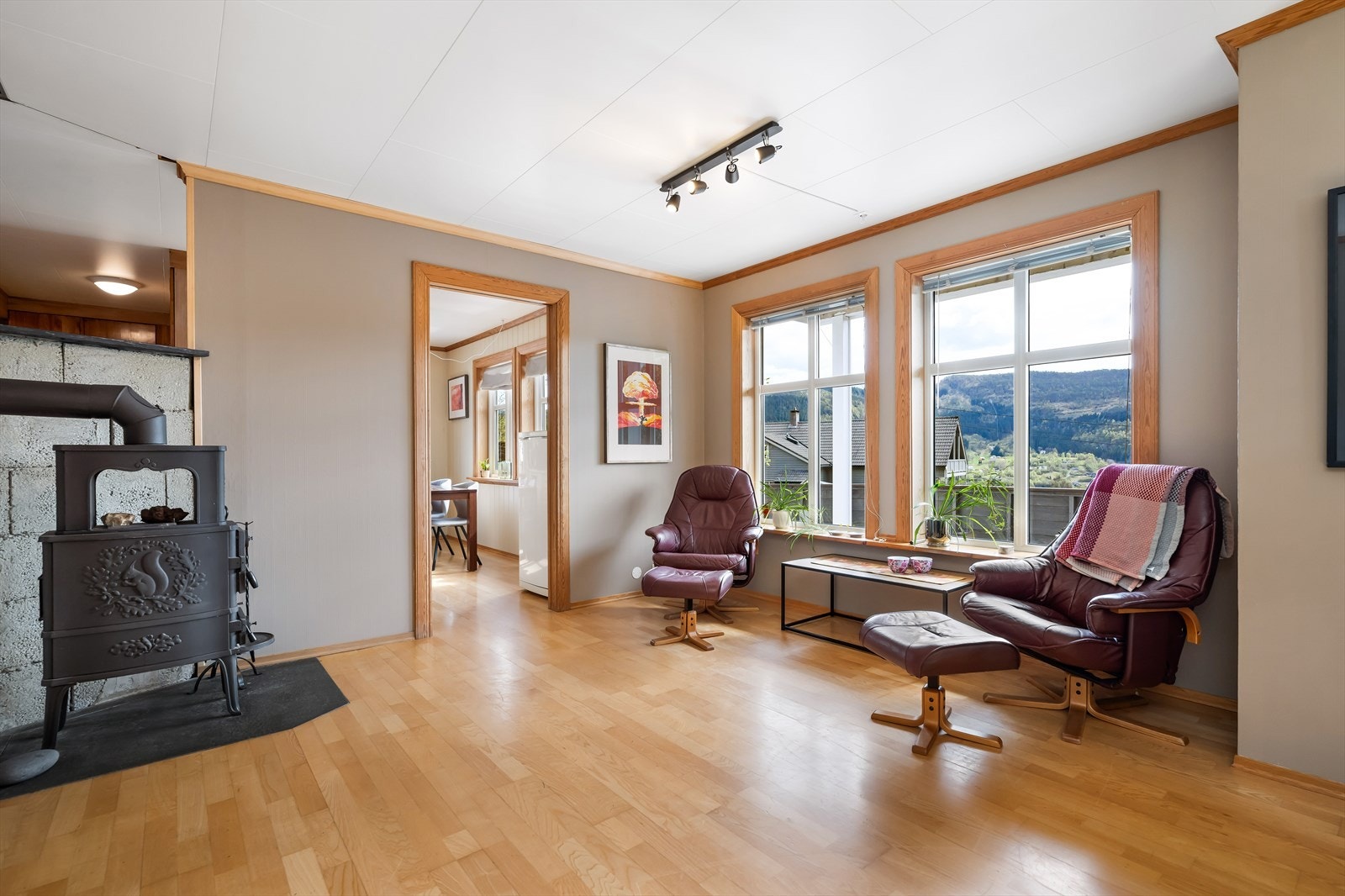 Vedovnen i stuen gir en lun og behagelig varme på kalde dager. Galleribilde