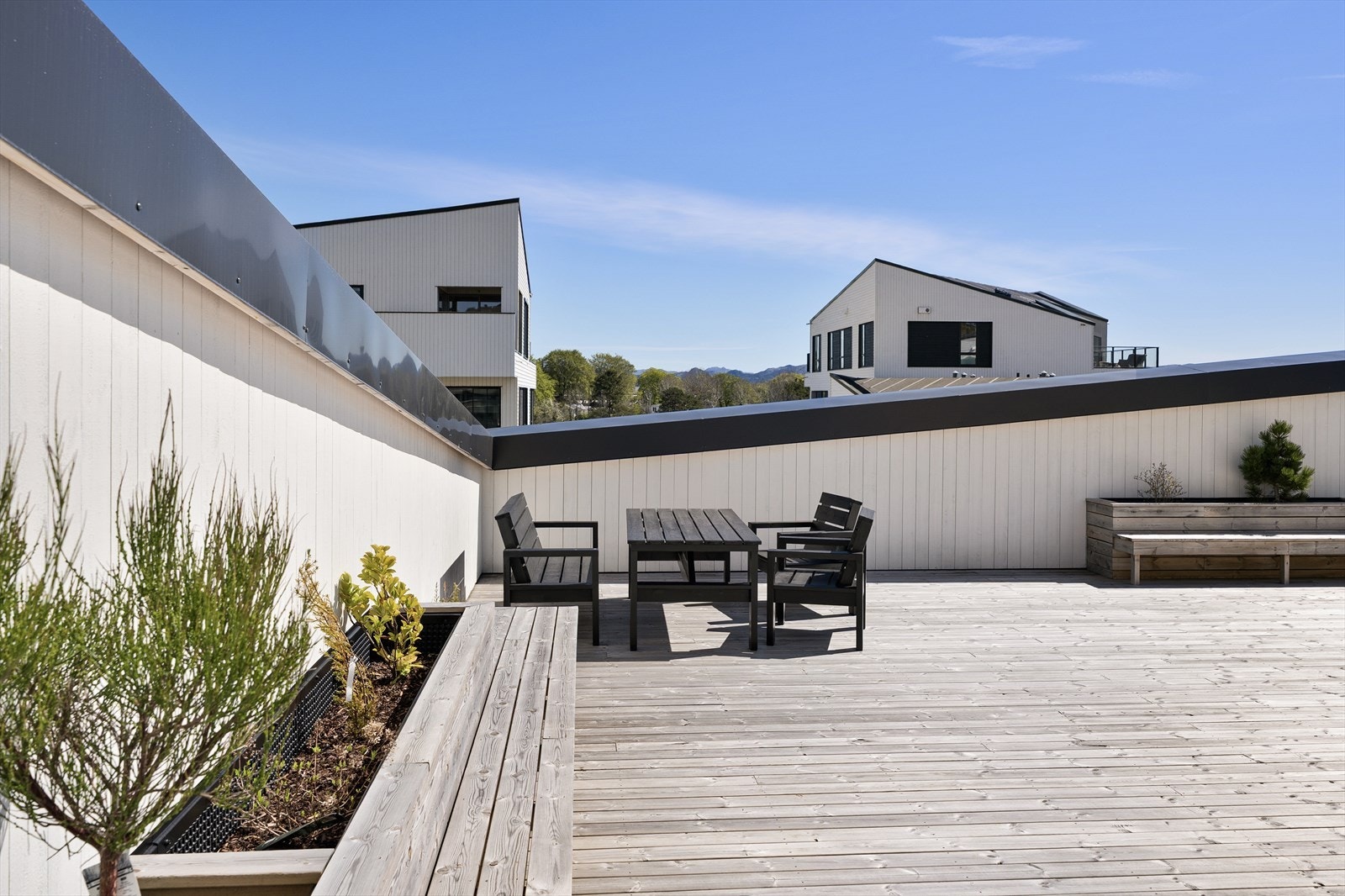 Beboerne har tilgang til en felles takterrasse Galleribilde