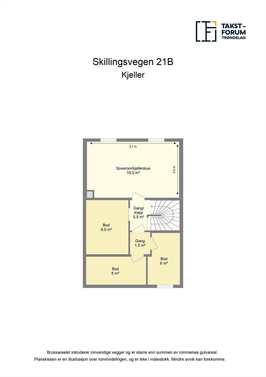 Planskisse kjeller. Galleribilde