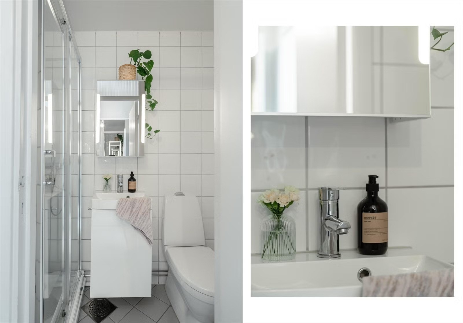 Badet er delikat flislagt og har gulvvarme. Galleribilde