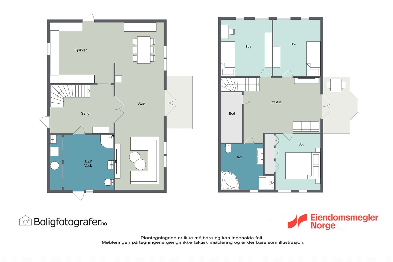 Plantegning begge plan Galleribilde