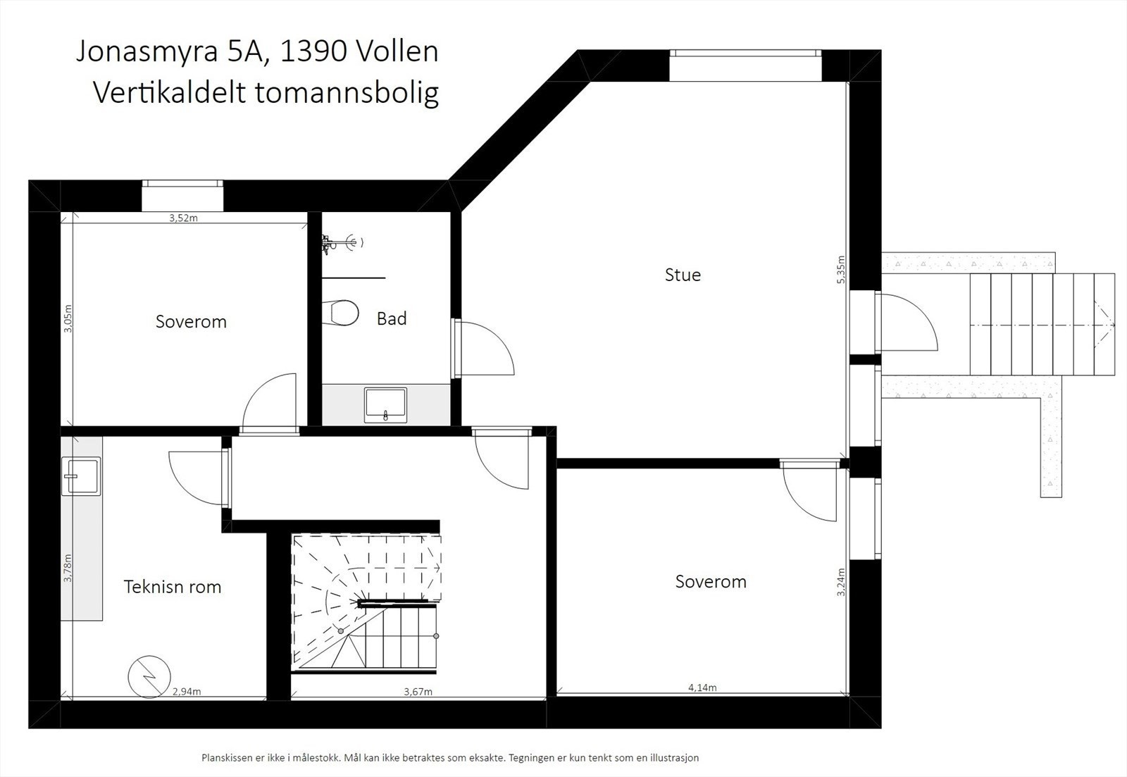 Plantegning underetasje. Galleribilde