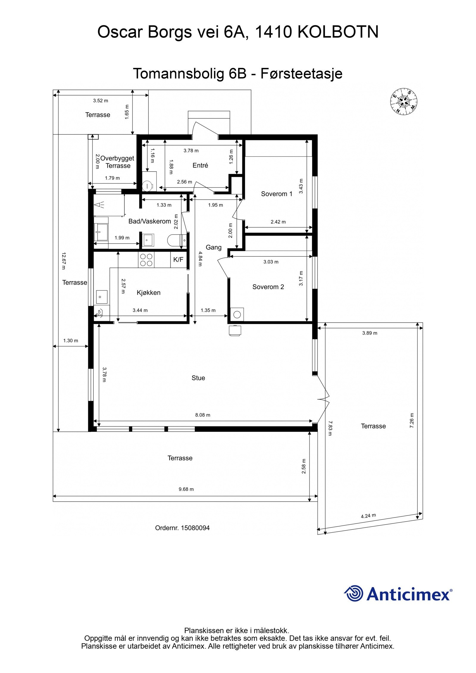 Plantegning Oscar Borgs vei 6B Galleribilde