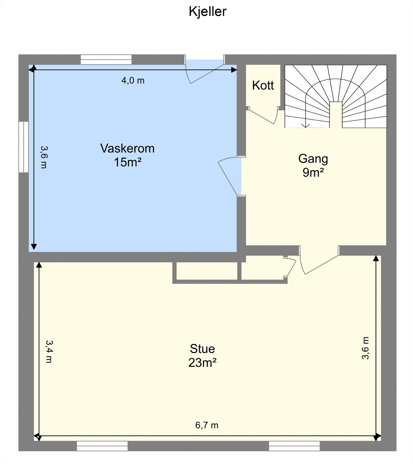Planskisse kjeller. Galleribilde