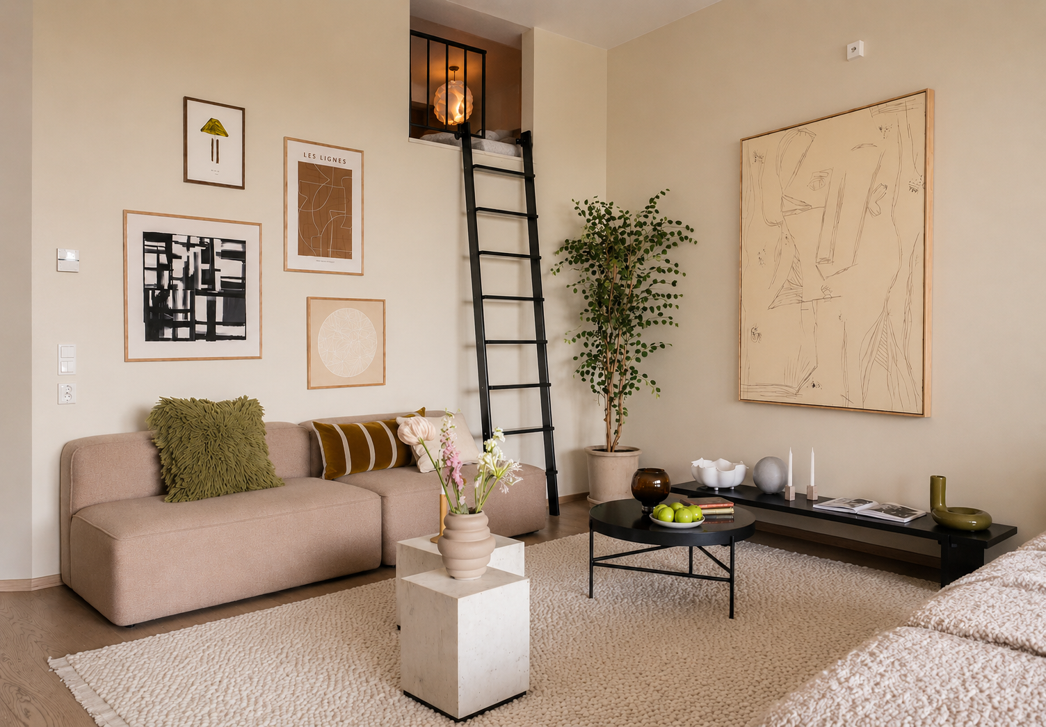 Kun til inspirasjon. Mulig hemsløsning. Bilde er generert med AI. Konferer med megler for mer informasjon. Selger og megler tar imidlertid forbehold om ev. gjennomføring og således er etablering av ev. hems kjøpers risiko. Galleribilde