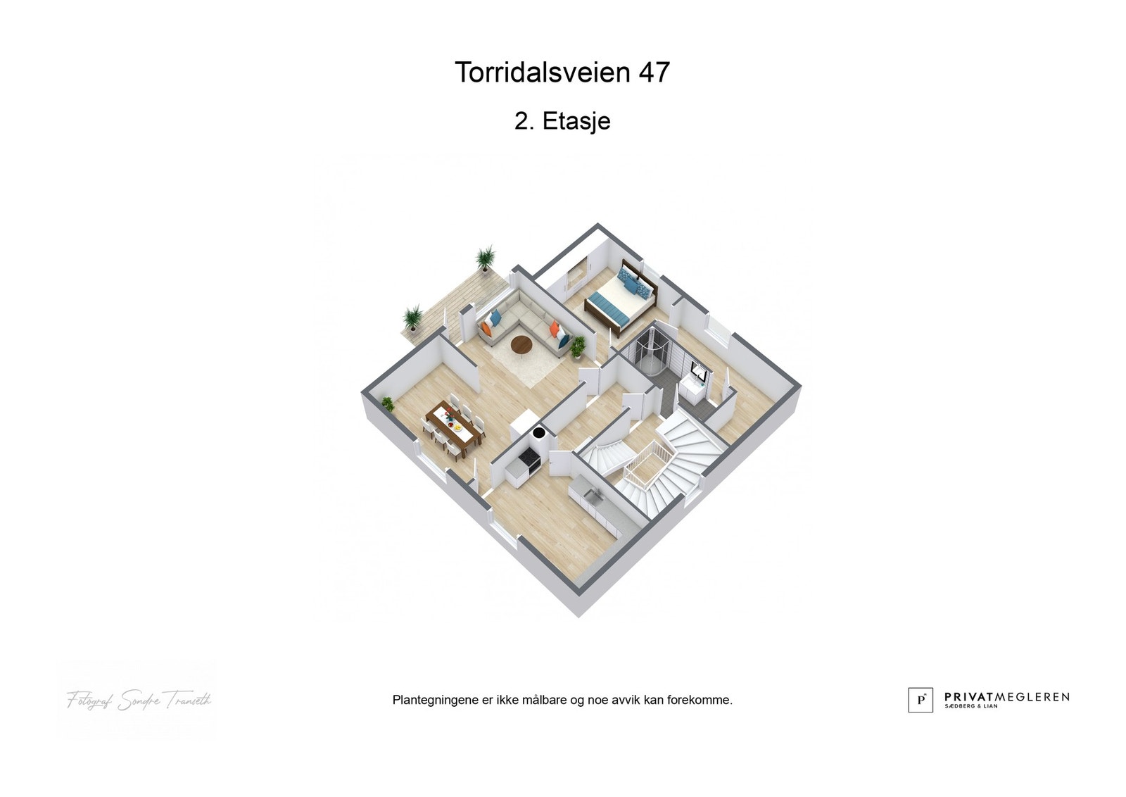 3D plantegning 2.etg. laget av fotograf Galleribilde