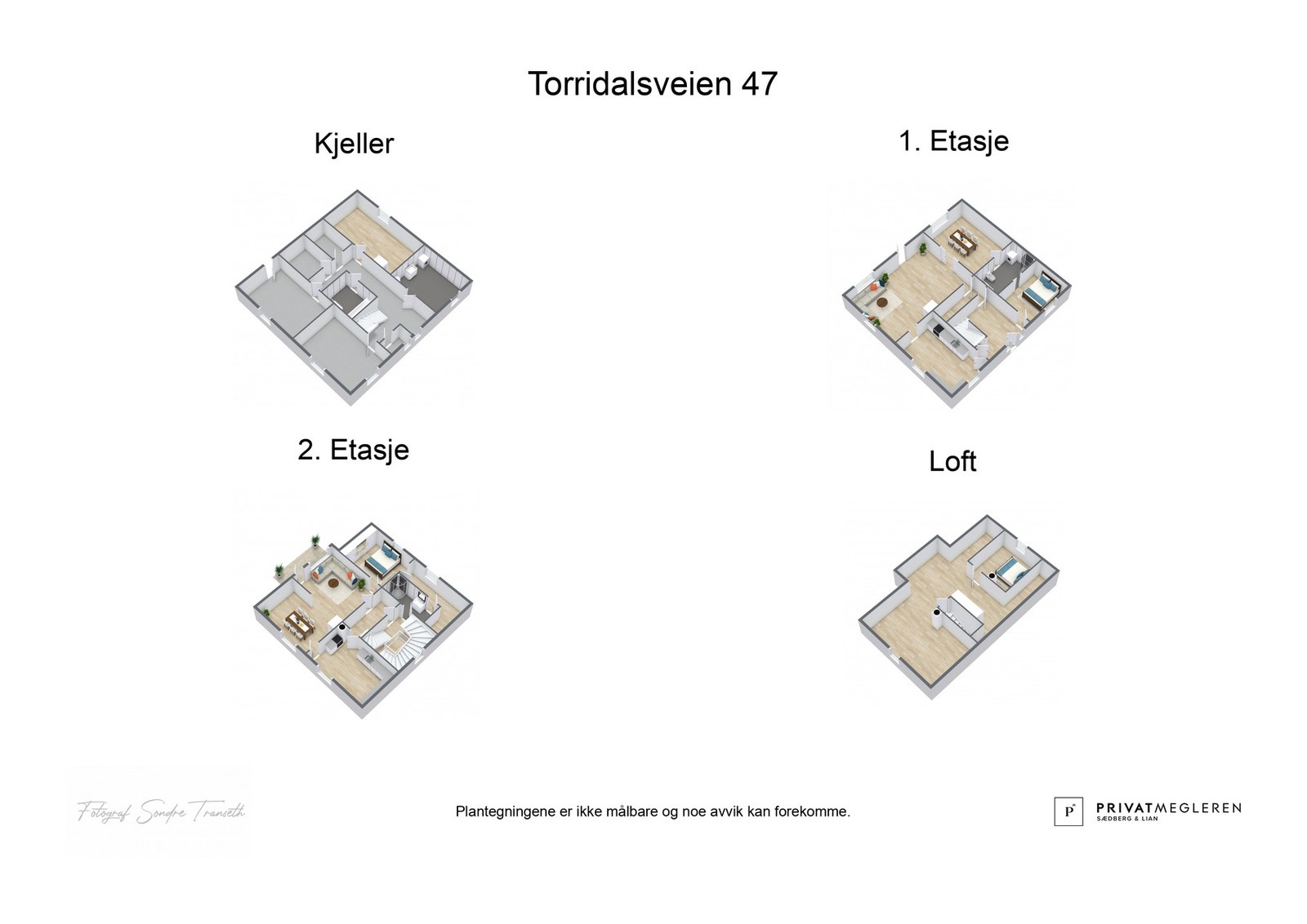 3D plantegninger alle etasjer - laget av fotograf Galleribilde