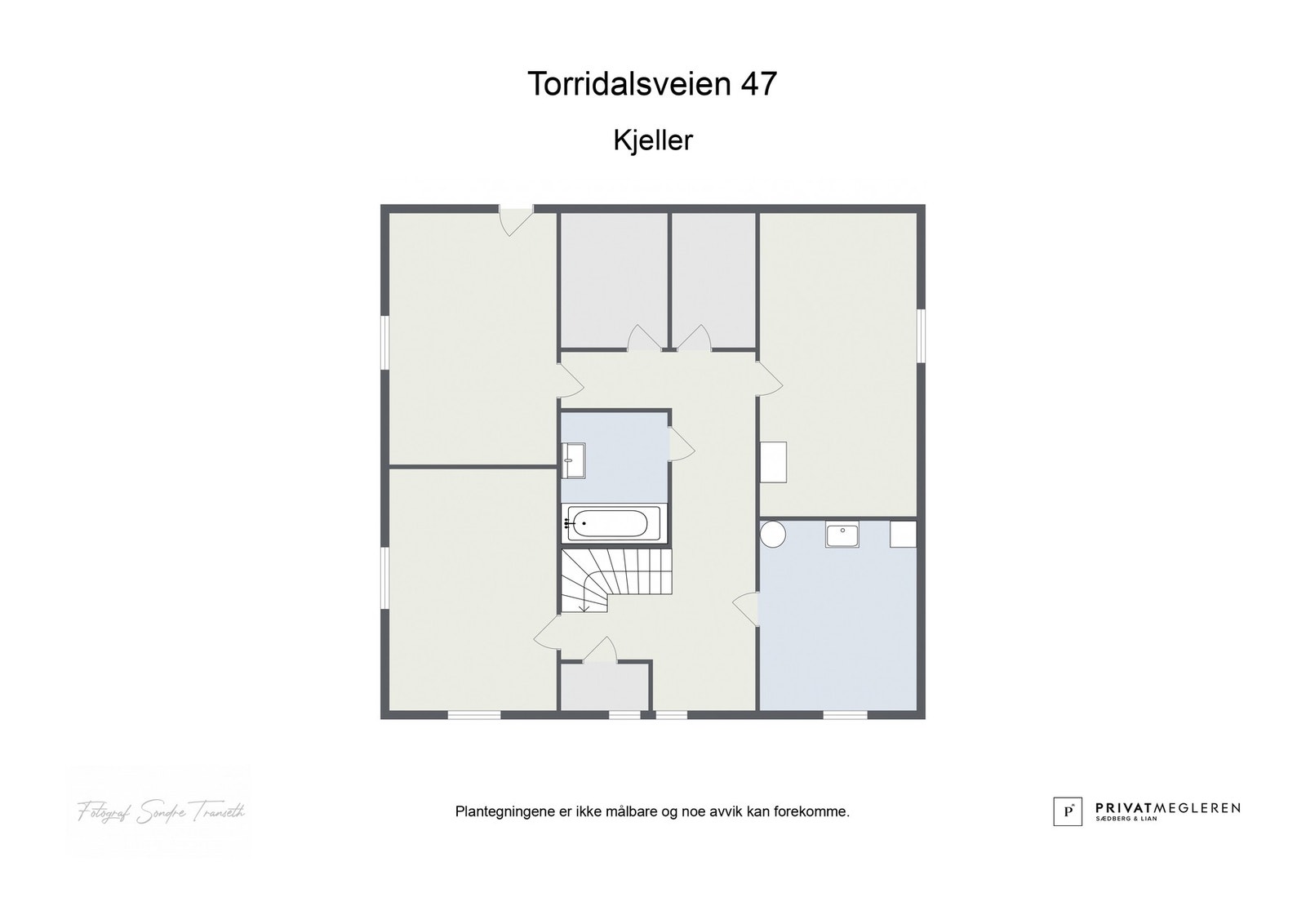 Plantegning kjeller - laget av fotograf Galleribilde