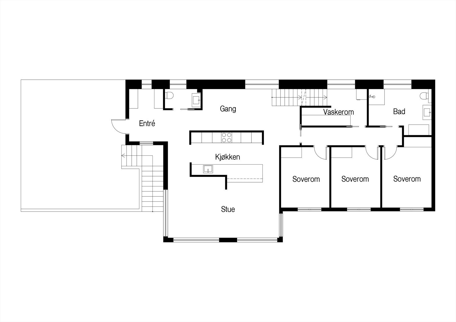 Brattbakken planløsning 1. etasje Galleribilde