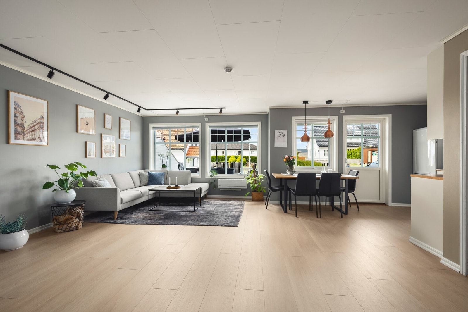 Stor stue med utgang til vestvendt terrasse Galleribilde