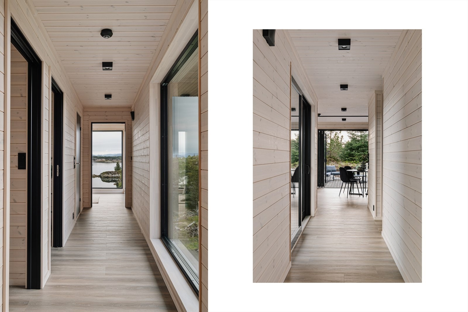 Store deler av boligen består av store glassflater, noe som gjør at både himmelen, havet og naturen blir invitert inn. Galleribilde