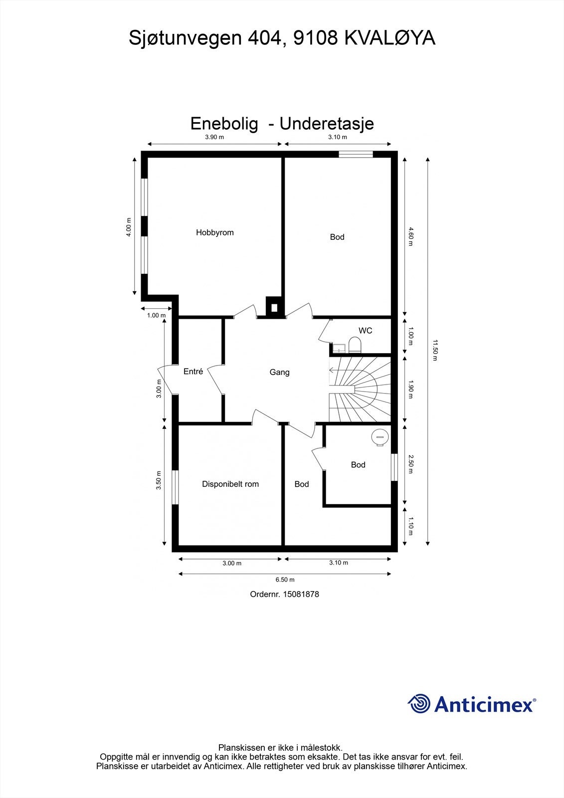 Plantegning underetasje Galleribilde