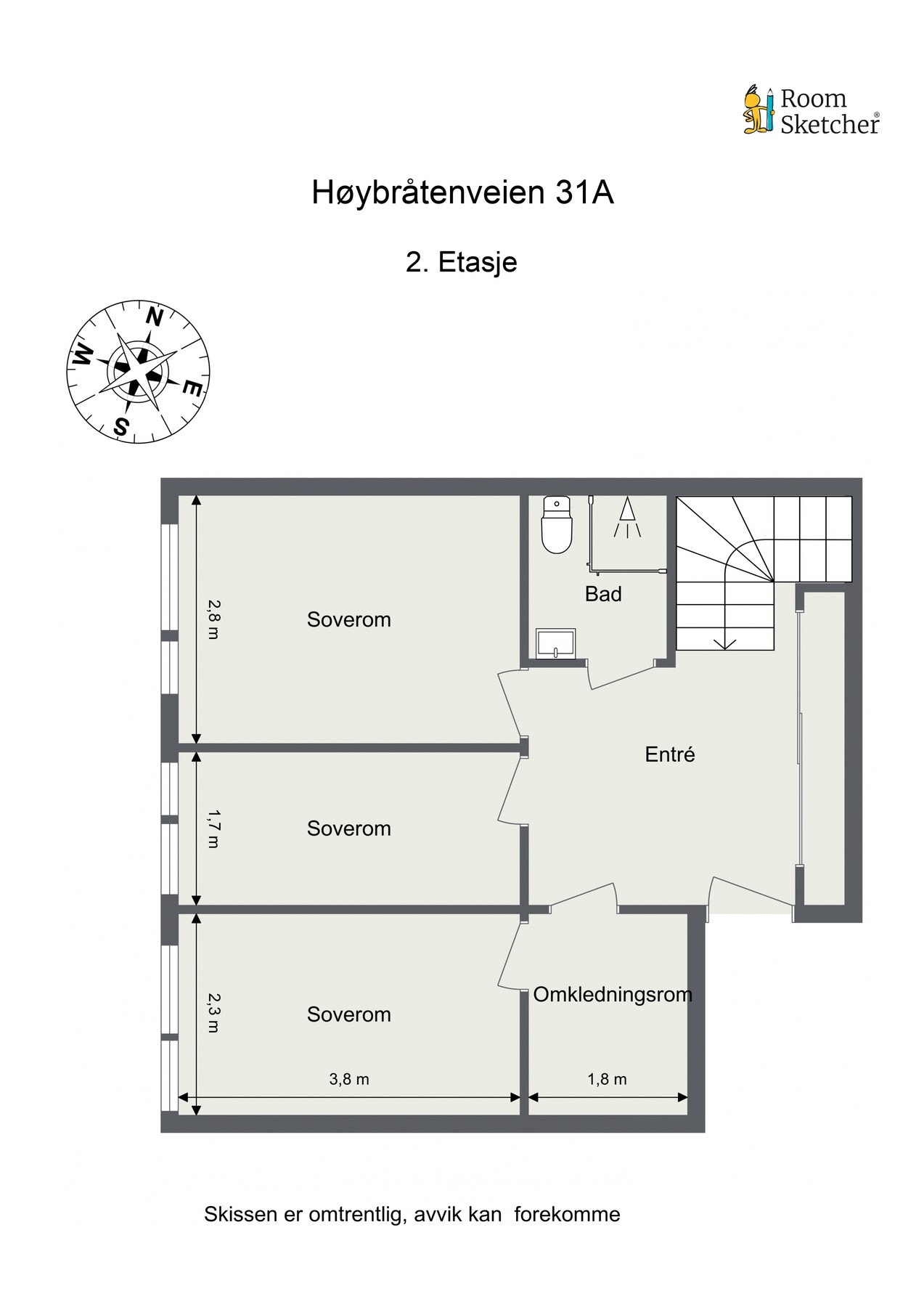 Målsatt plantegning (1. etasje). Galleribilde