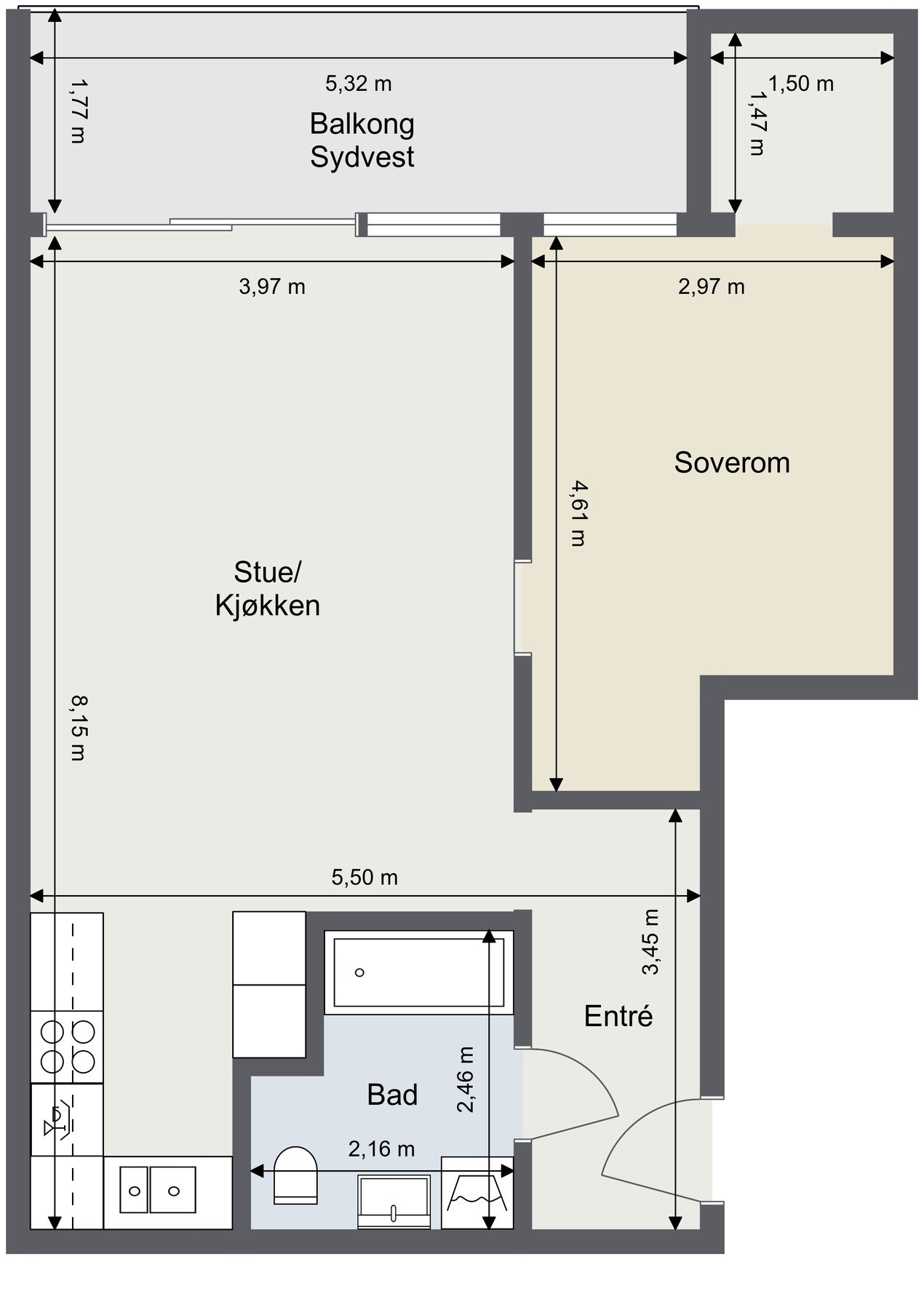 Plantegning - avvik kan forekomme Galleribilde