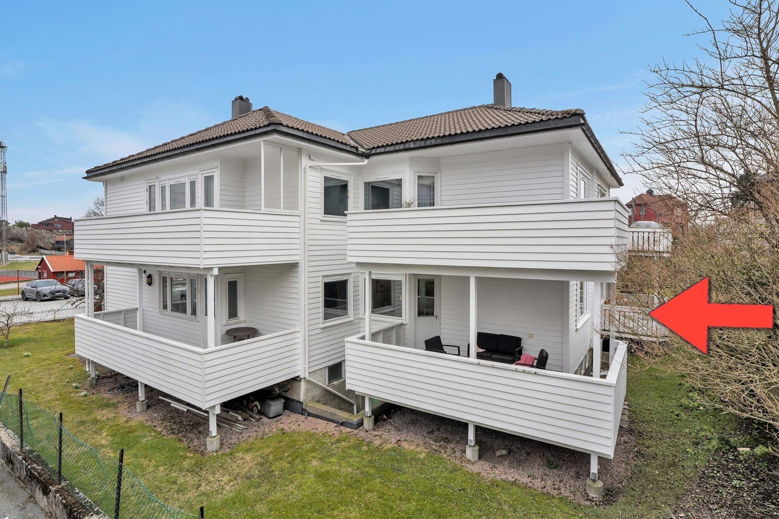 Fasade - leiligheten er markert Galleribilde