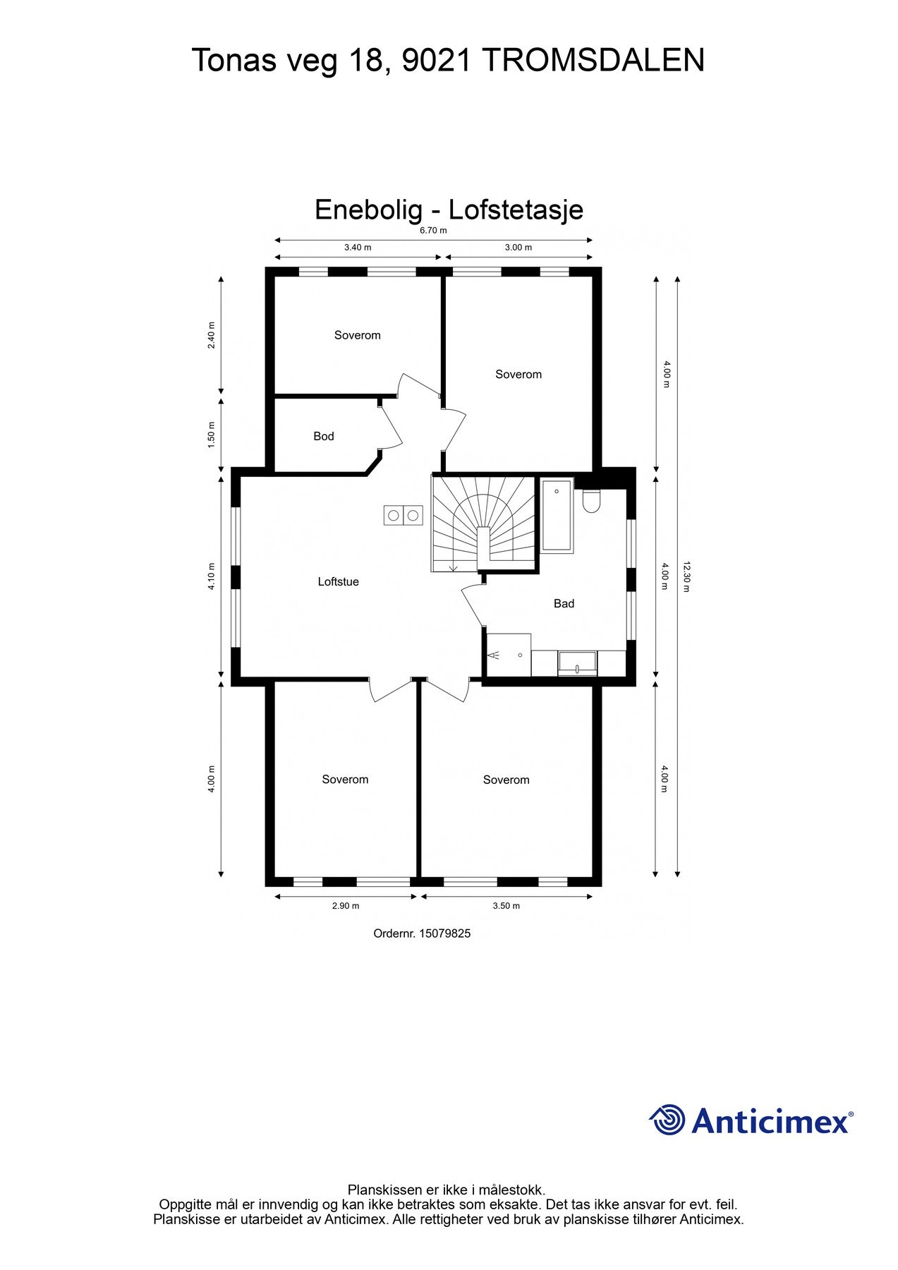 Plantegning loftsetasje. Galleribilde