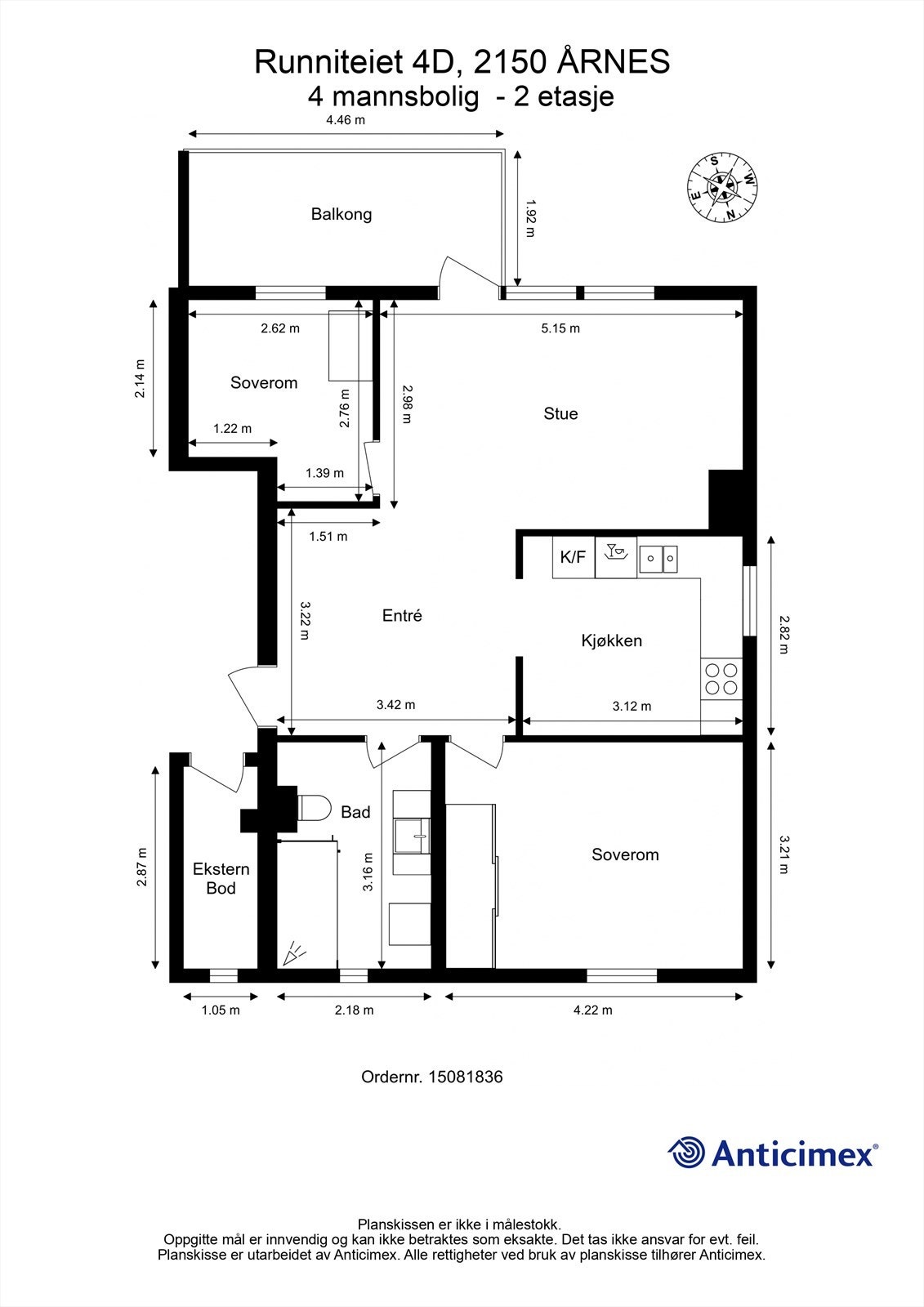 En arealeffektiv planløsning. Galleribilde
