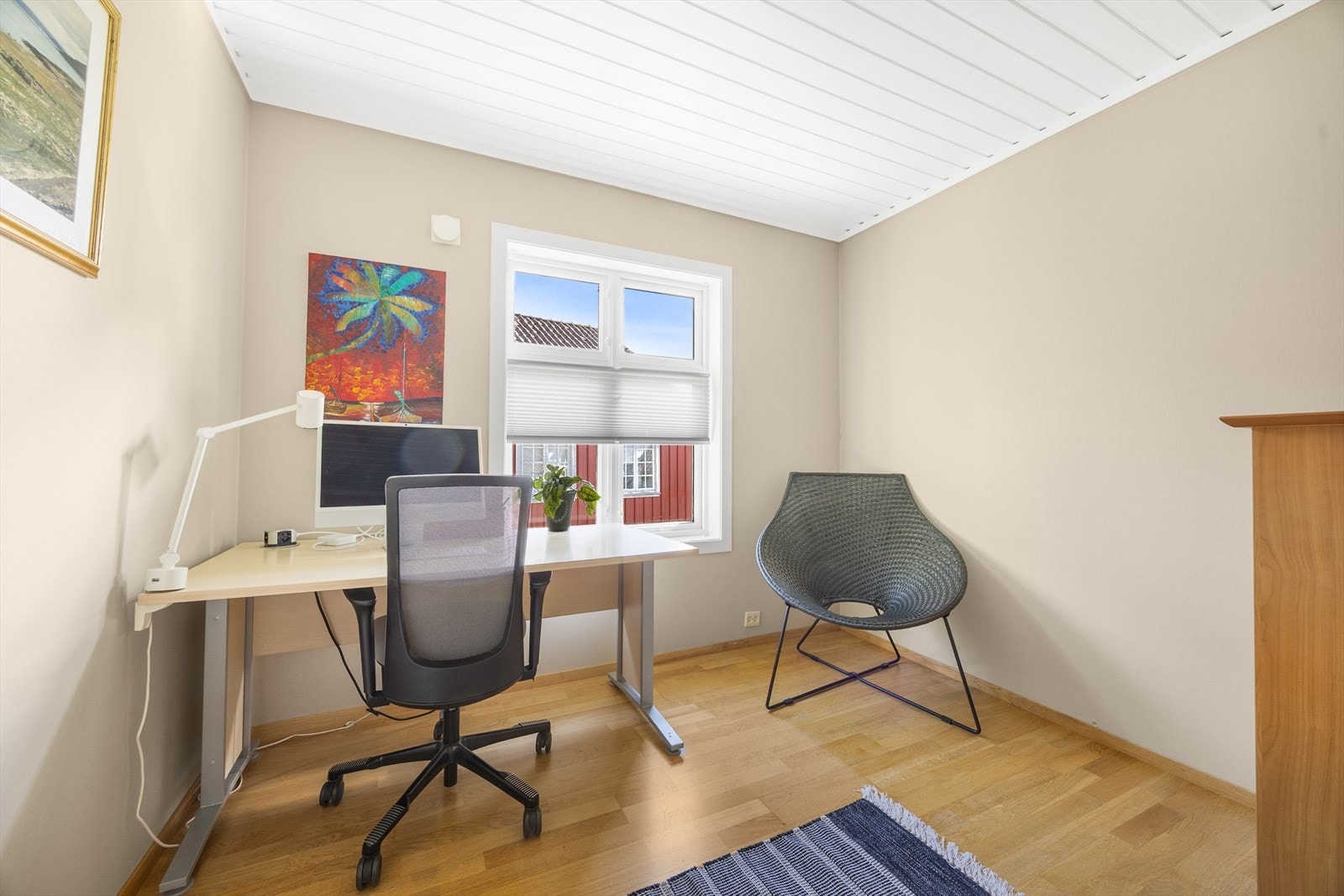 Det tredje soverommet er i dag innredet som kontor. Galleribilde