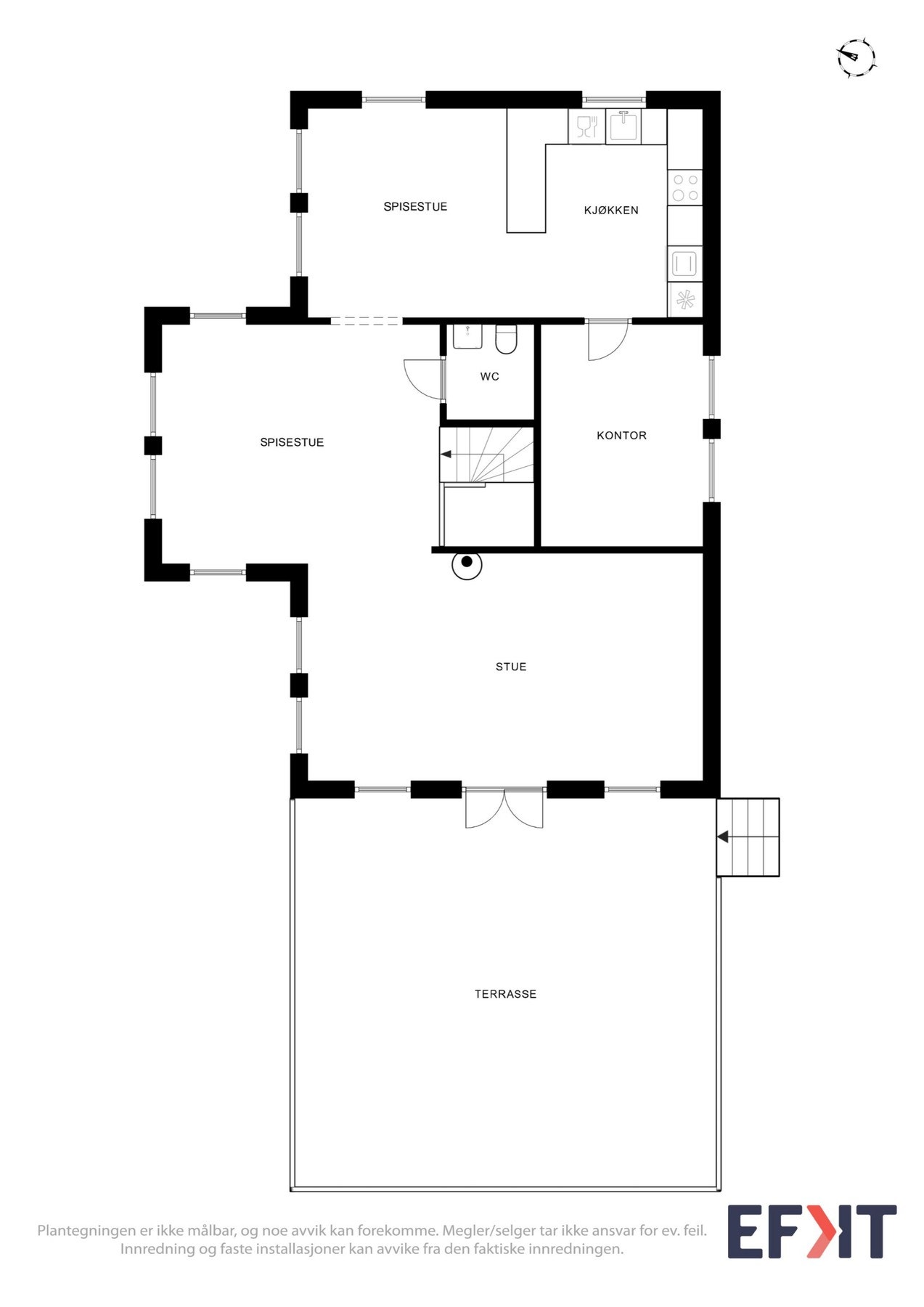 Plantegning som viser boligens 2. etasje. Galleribilde