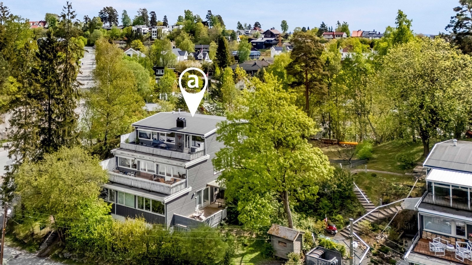Nadderudåsen 5 byr bl.a. på kvaliteter som egen inngang, solrik takterrasse og gode uteareal Galleribilde