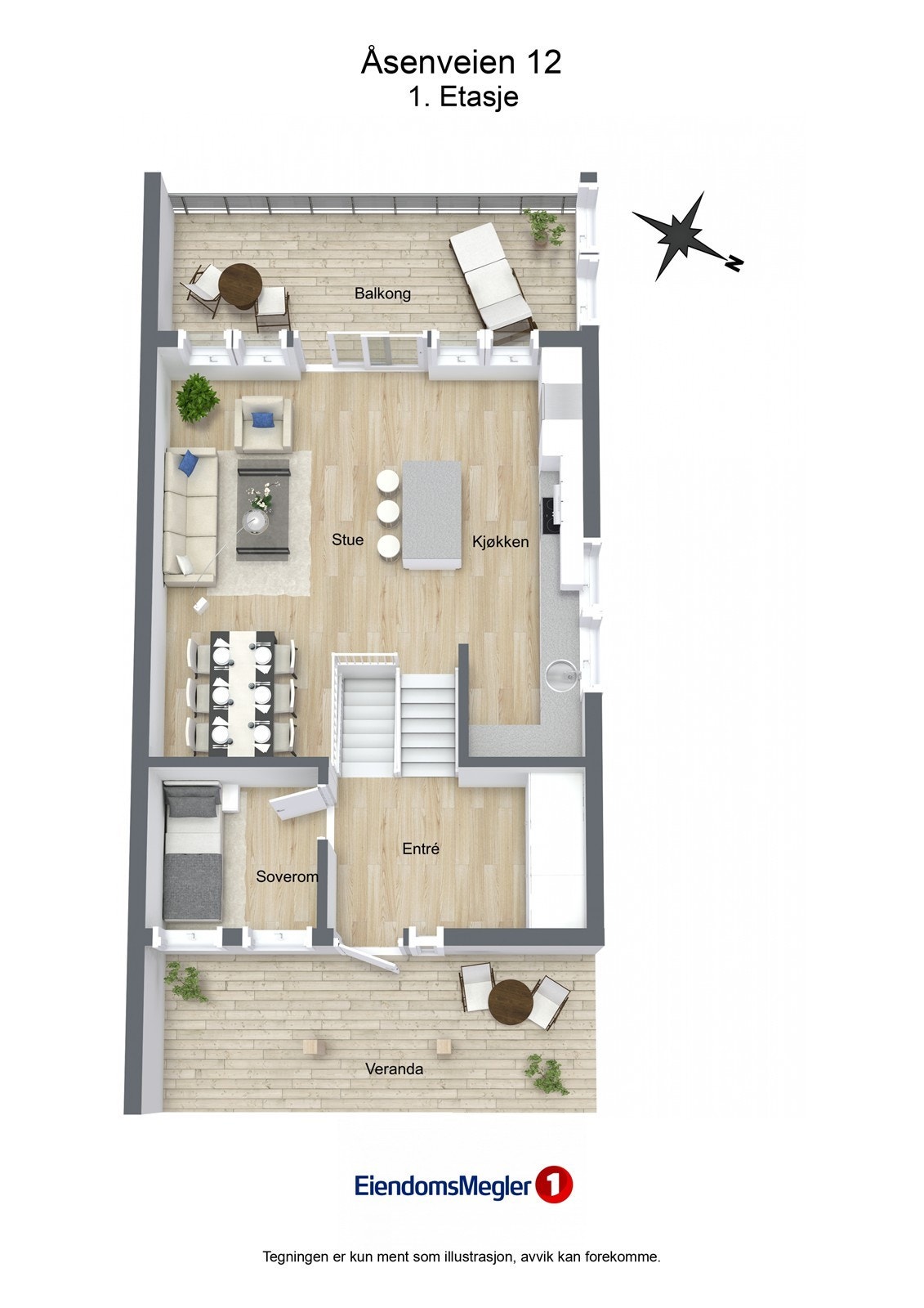 Åsenveien 12 - 3D - 1. Etasje Galleribilde