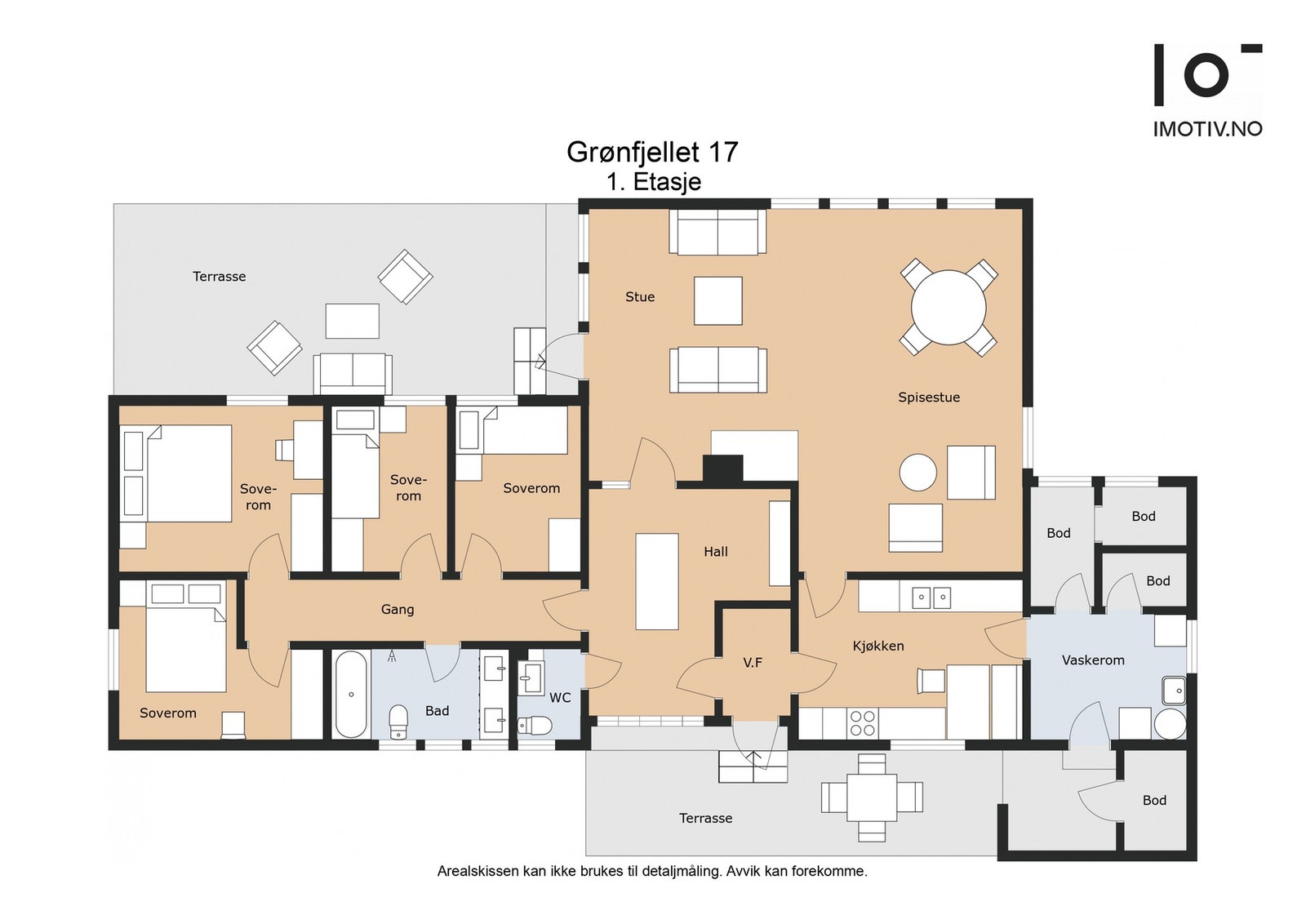 Planskisse. Funksjonelt hovedplan med areal BRA-i: 135 m² Galleribilde