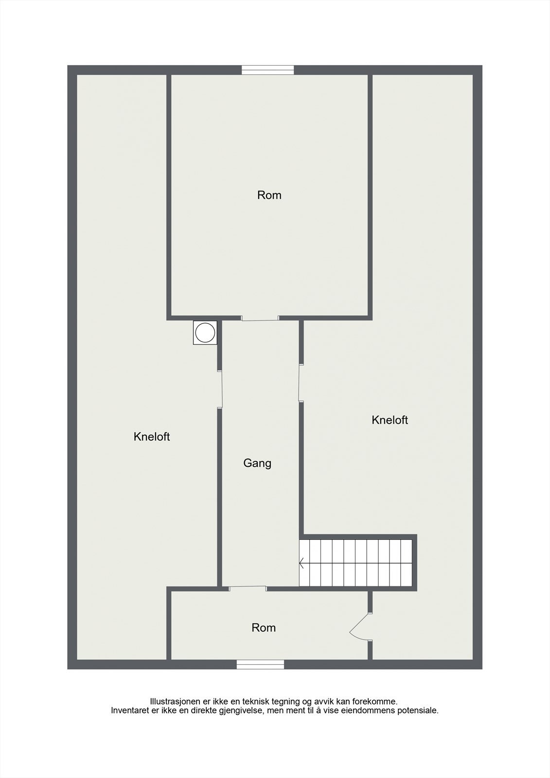 Plantegning loftsetasje Galleribilde