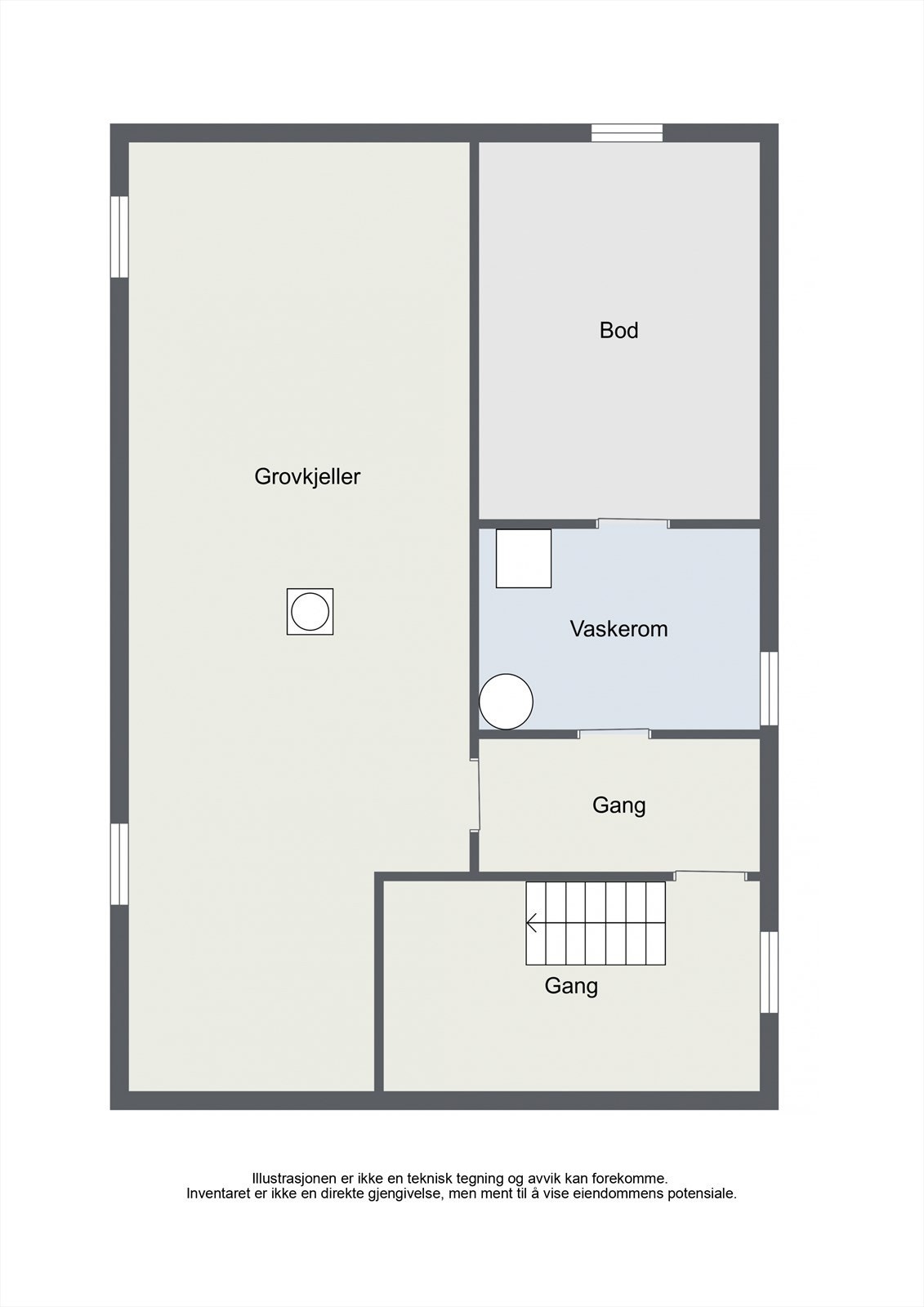 Plantegning kjeller Galleribilde