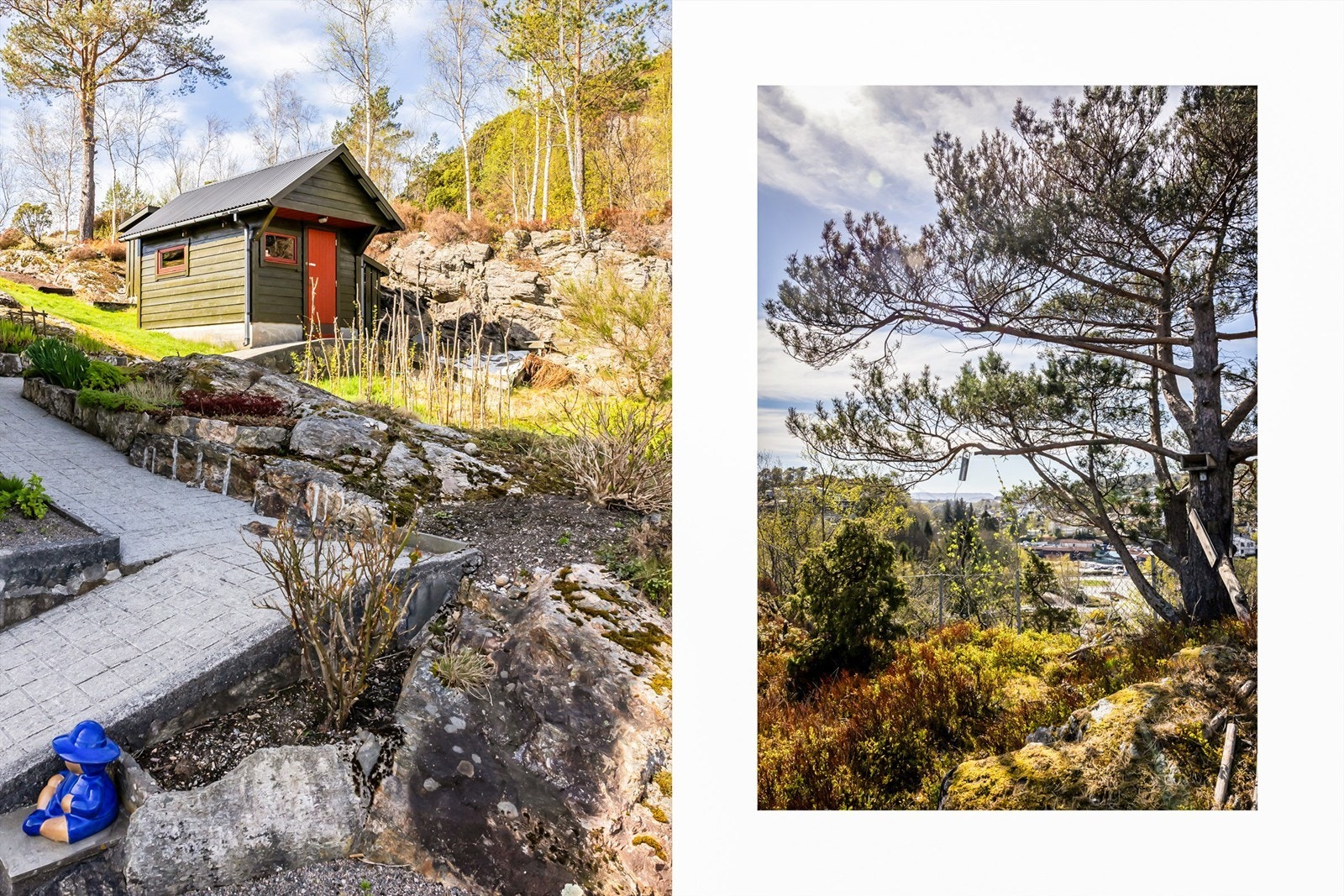 På eiendommen er det også en praktisk utebod/vedskjul på 8,7 m², oppført i 2001. Galleribilde